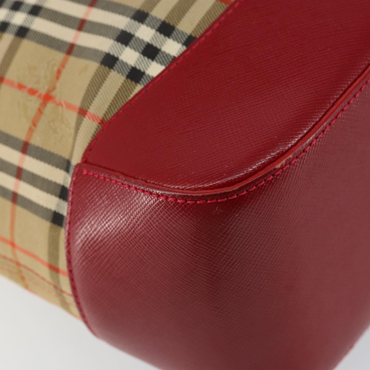 BURBERRY Nova Check Tote Bag Canvas Beige Gold Auth BA6606