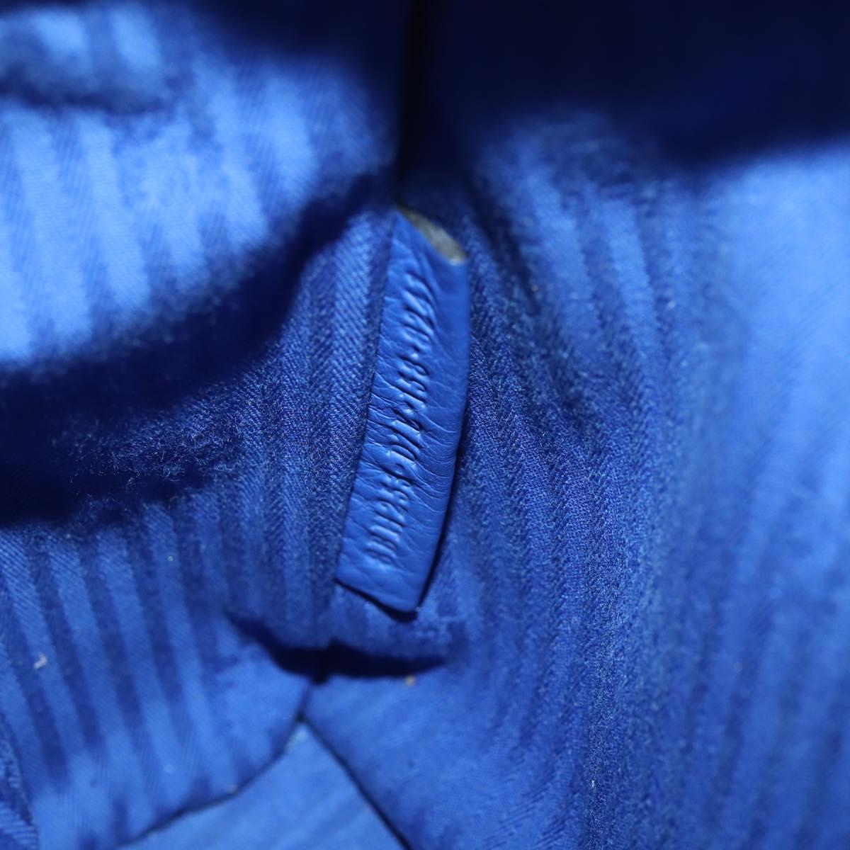 FENDI Petite 2Jours Hand Bag Leather 2way Blue Silver Auth BA6607