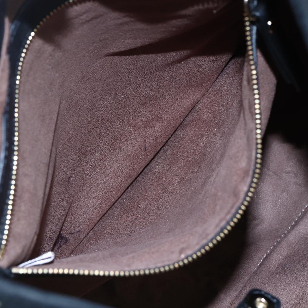 Jimmy Choo Star Studs Shoulder Bag Leather Black Silver Auth BA6610