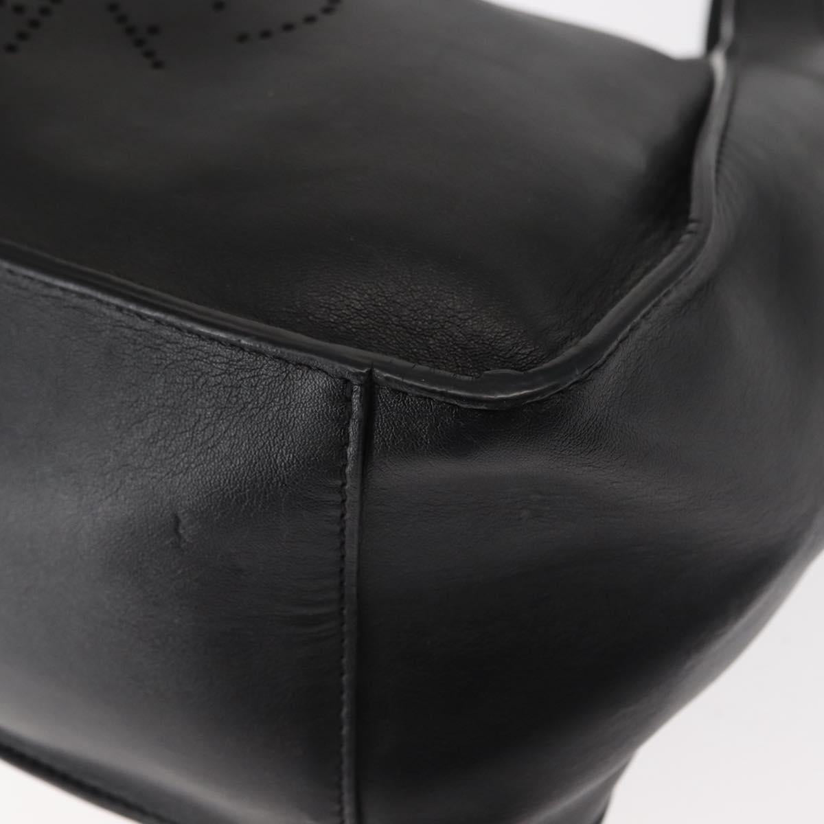 Stella MacCartney Stella logo Tote Bag polyester Black Gold Auth BA6613