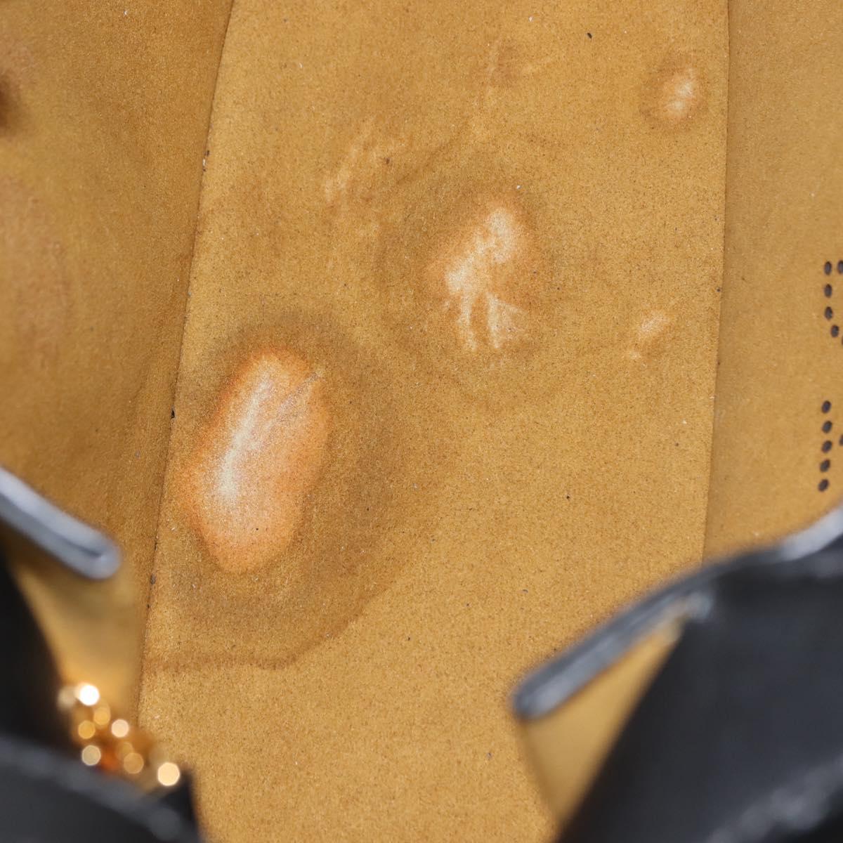 Stella MacCartney Stella logo Tote Bag polyester Black Gold Auth BA6613