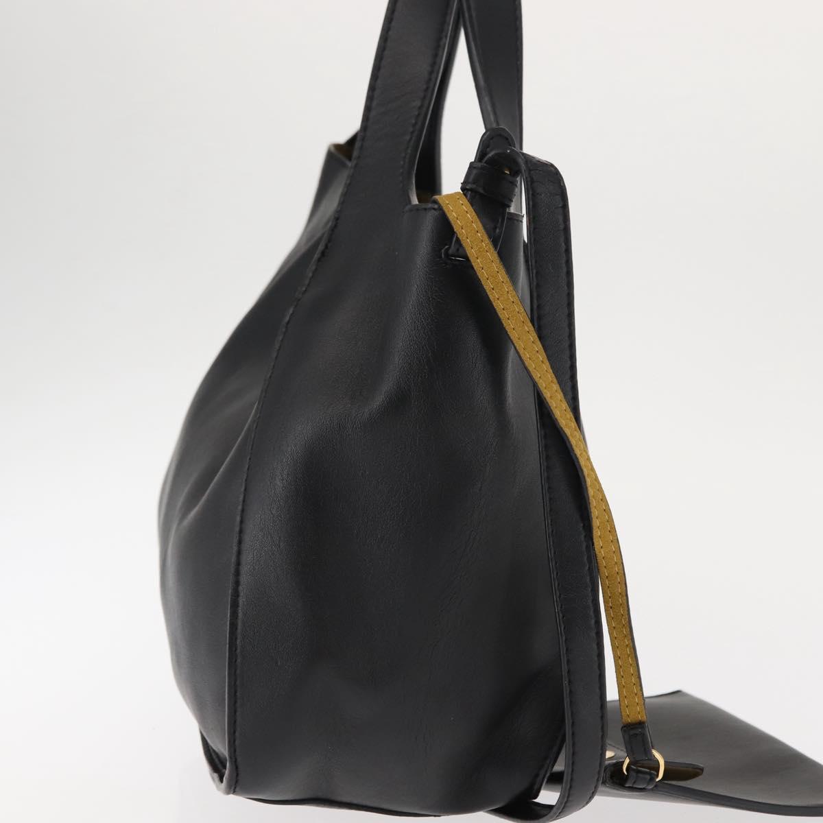 Stella MacCartney Stella logo Tote Bag polyester Black Gold Auth BA6613