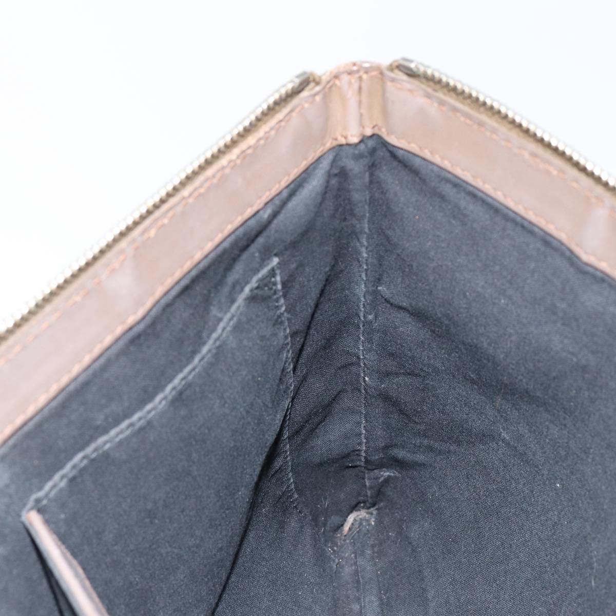 BALENCIAGA Navy Clip M Pouch Canvas Leather Black Silver Auth BA6615