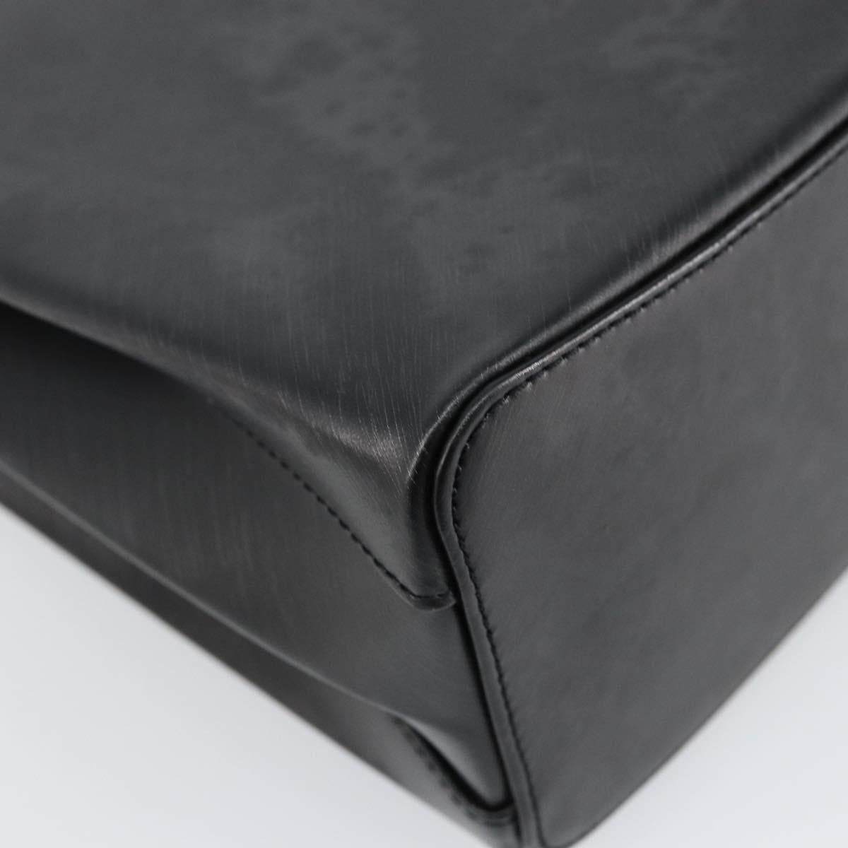 CARTIER Trinity Hand Bag Leather Black Gold Auth BA6619