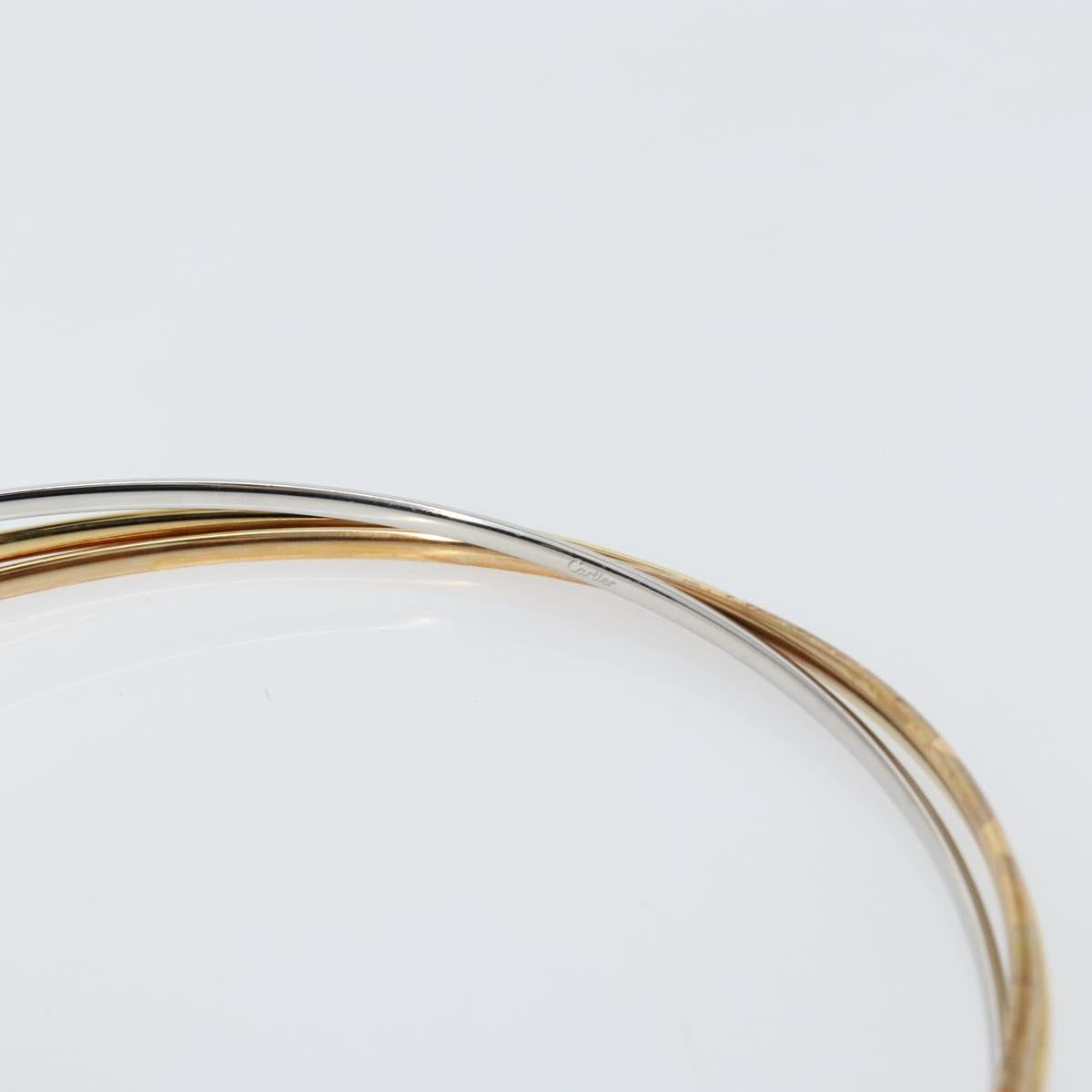 CARTIER Trinity Hand Bag Leather Black Gold Auth BA6619