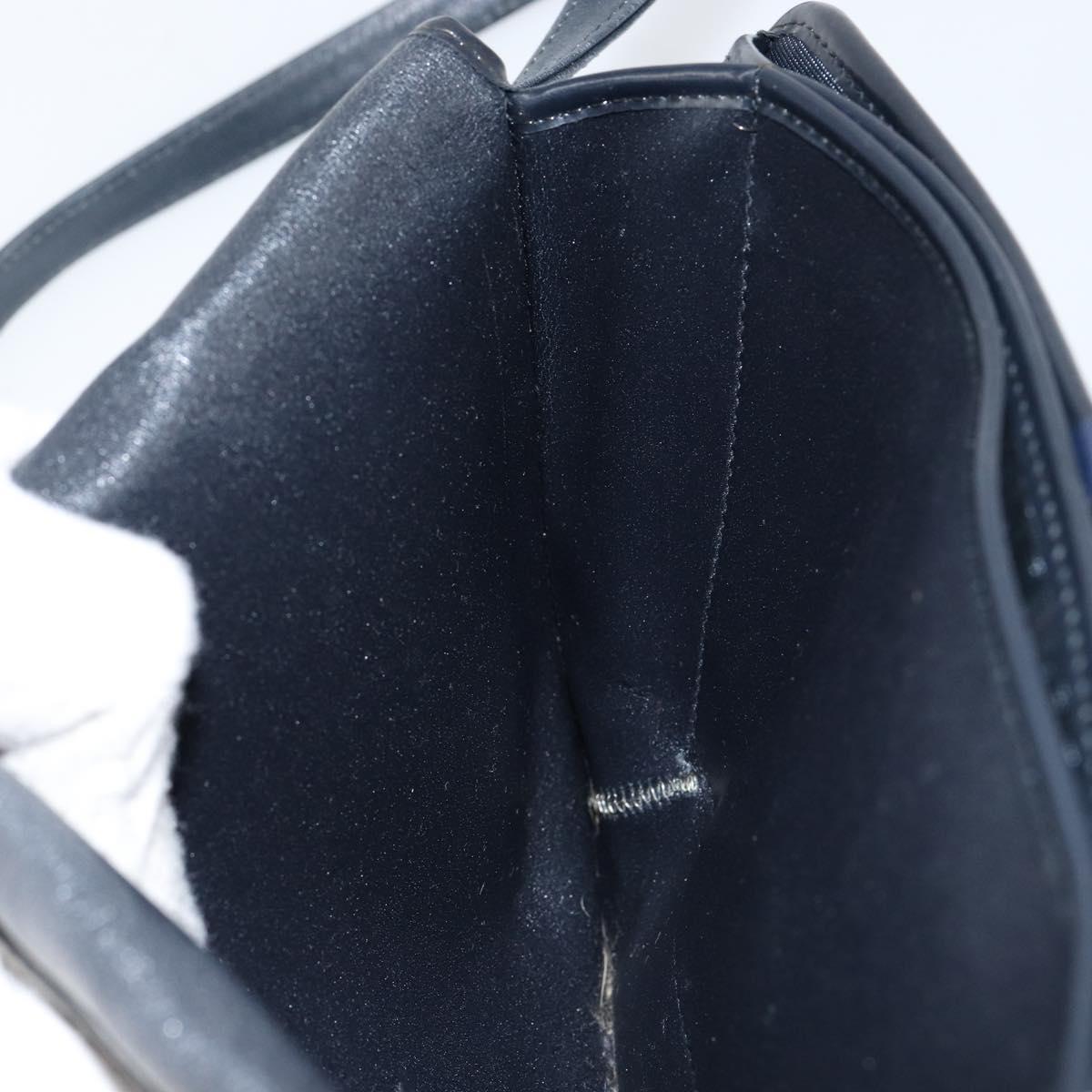Christian Dior Shoulder Bag Nylon Navy Gold Auth BA6626