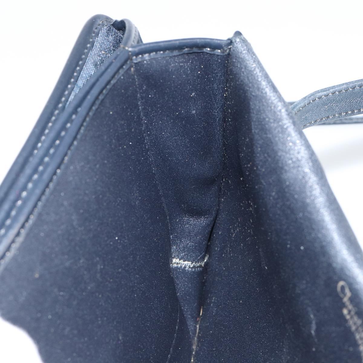 Christian Dior Shoulder Bag Nylon Navy Gold Auth BA6626