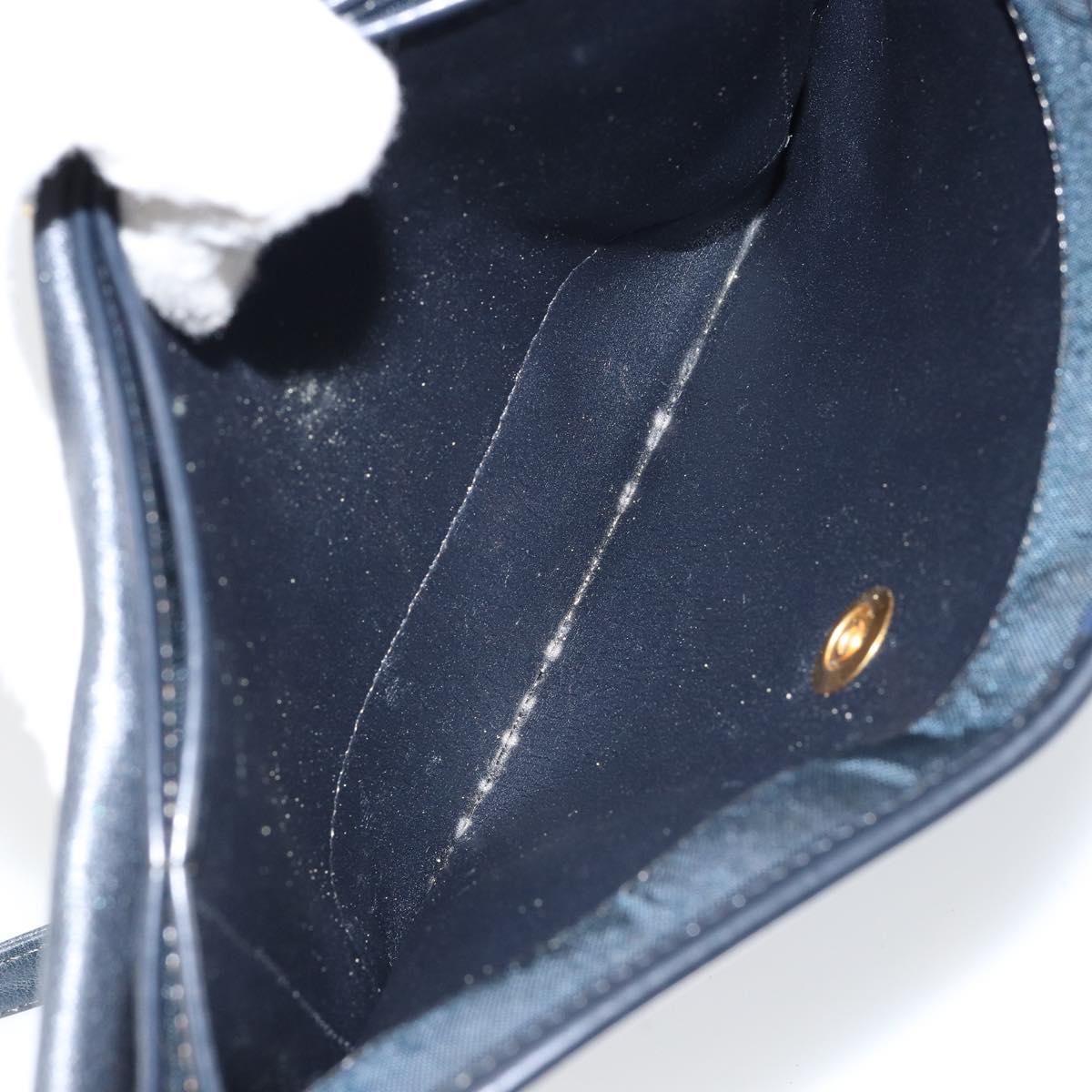 Christian Dior Shoulder Bag Nylon Navy Gold Auth BA6626