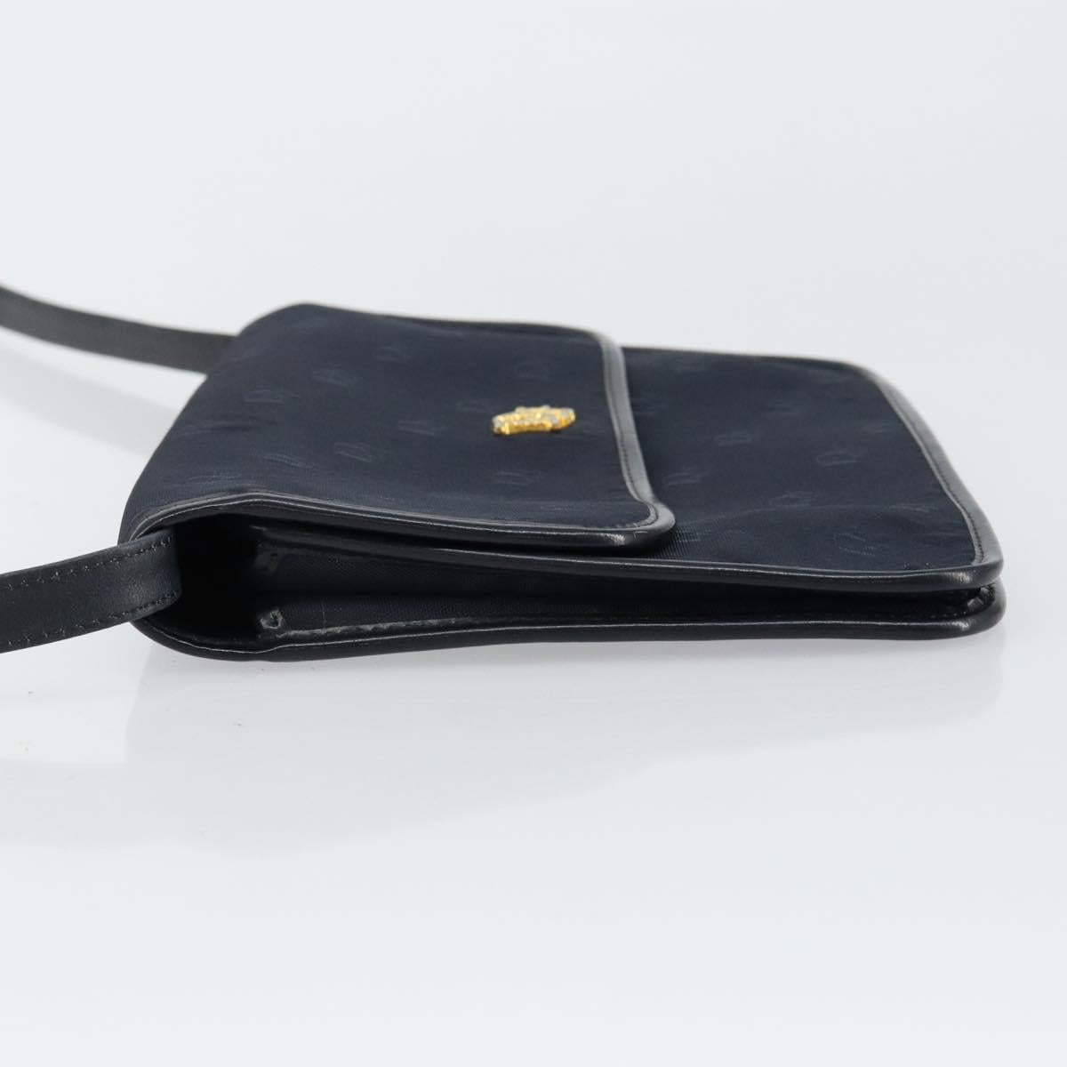 Christian Dior Shoulder Bag Nylon Navy Gold Auth BA6626