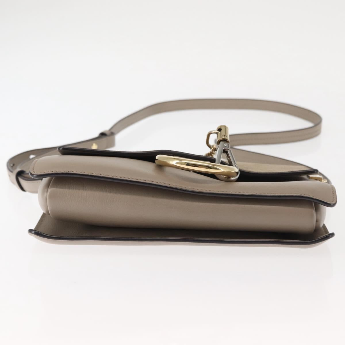 Chloe Fay Shoulder Bag Suede Leather Beige Gold Auth BA6627