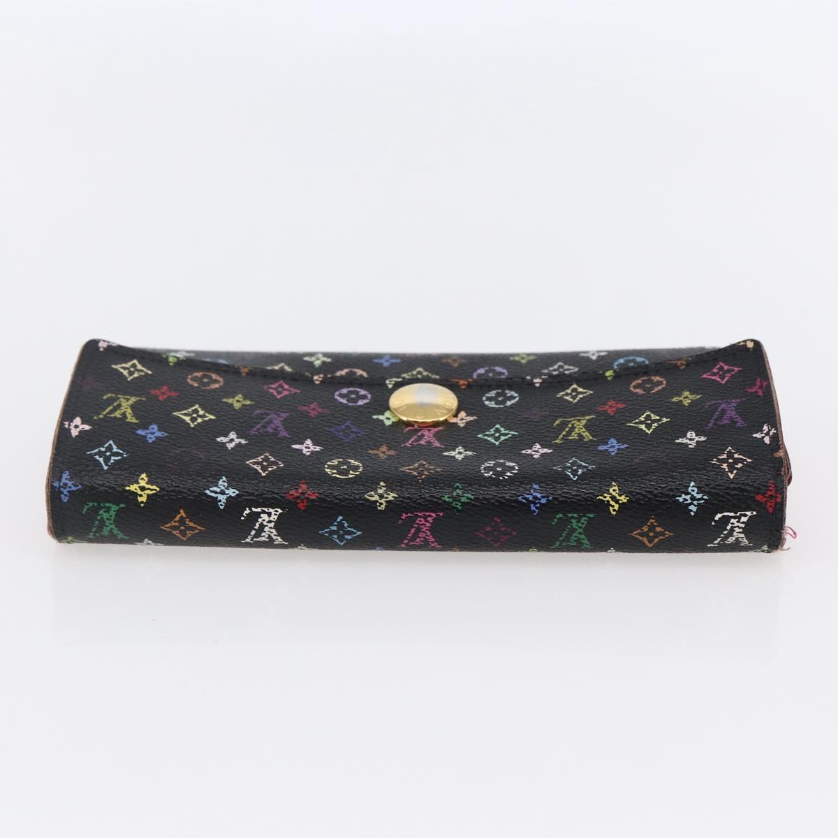 LOUIS VUITTON Multicolor Portefeiulle Sarah Wallet Black M60668 LV Auth BA6628