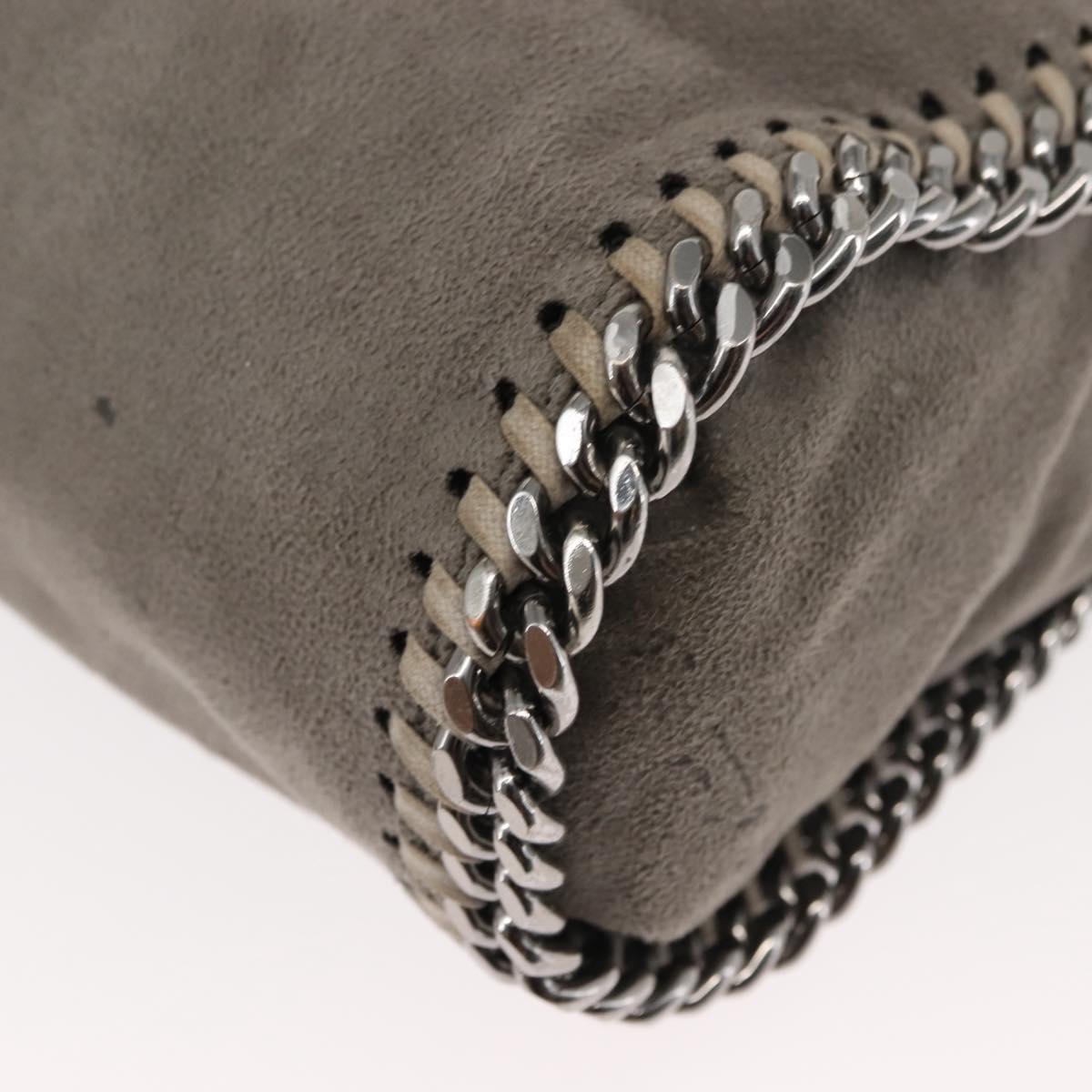 Stella MacCartney Chain Falabella Bag Suede Gray Silver 371223 Auth BA6633