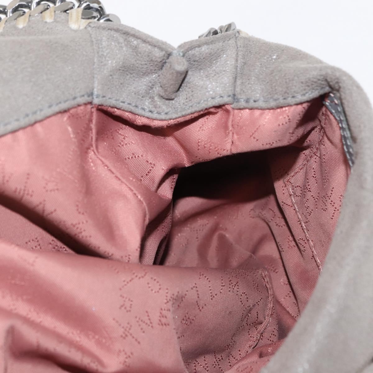 Stella MacCartney Chain Falabella Bag Suede Gray Silver 371223 Auth BA6633