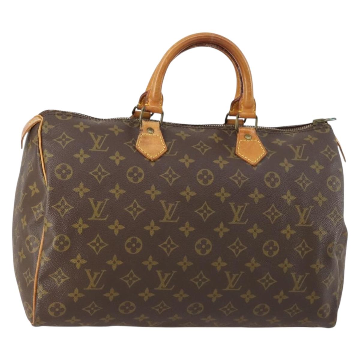 LOUIS VUITTON Monogram Speedy 35 Hand Bag M41524 LV Auth BA6667