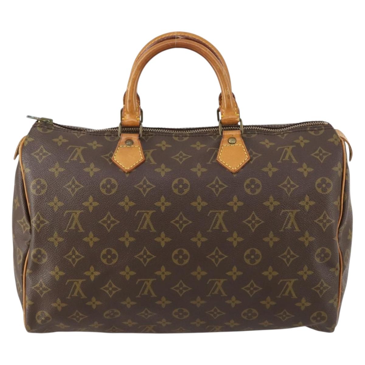 LOUIS VUITTON Monogram Speedy 35 Hand Bag M41524 LV Auth BA6667