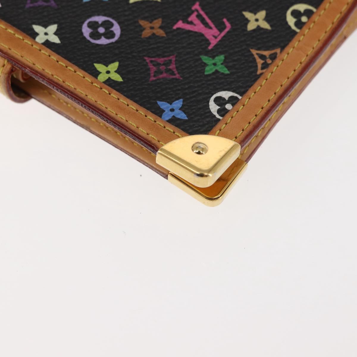 LOUIS VUITTON Multicolor Agenda PM Day Planner Cover Black R20895 LV Auth BA6675