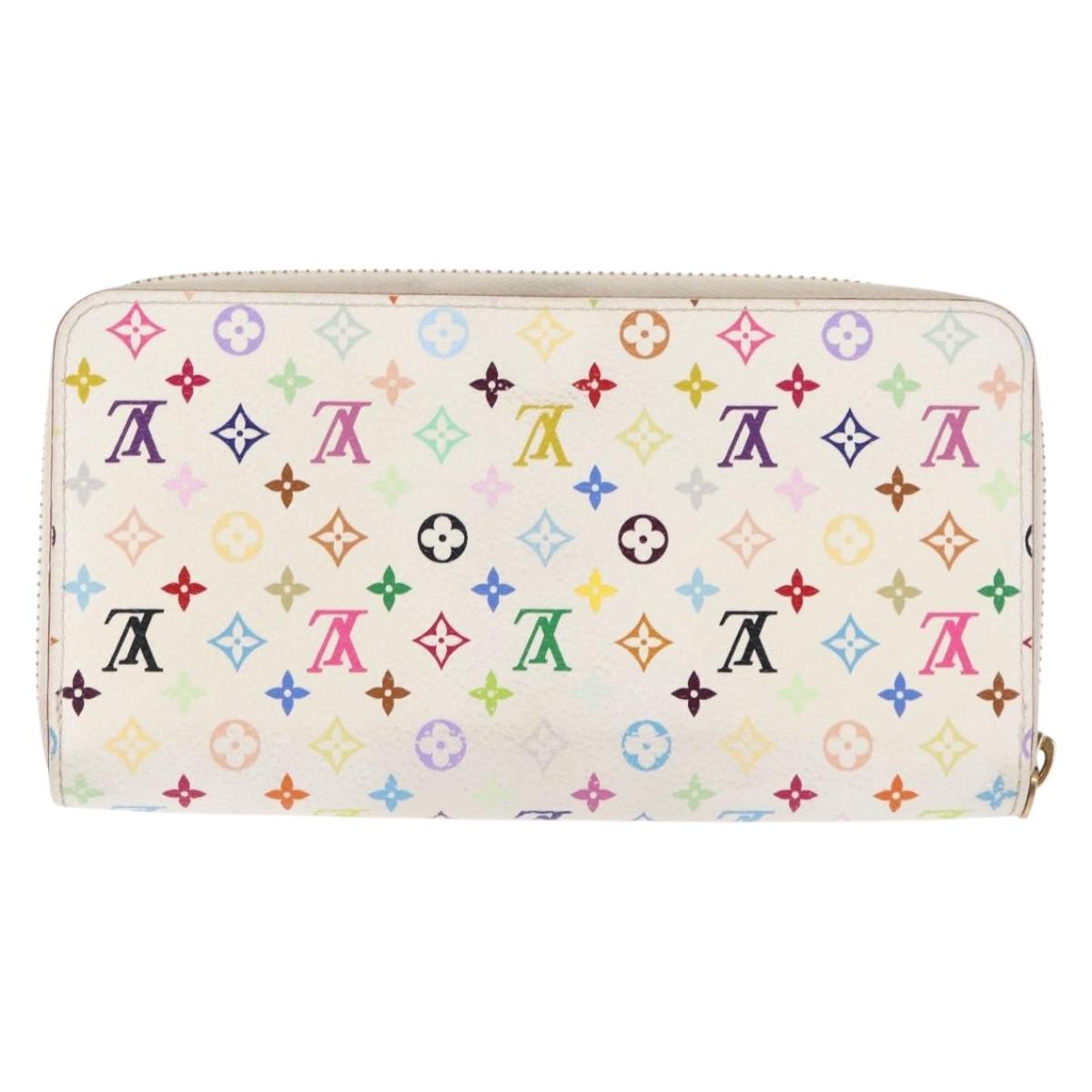 LOUIS VUITTON Monogram Multicolor Zippy Wallet Wallet White M60241 Auth BA6676