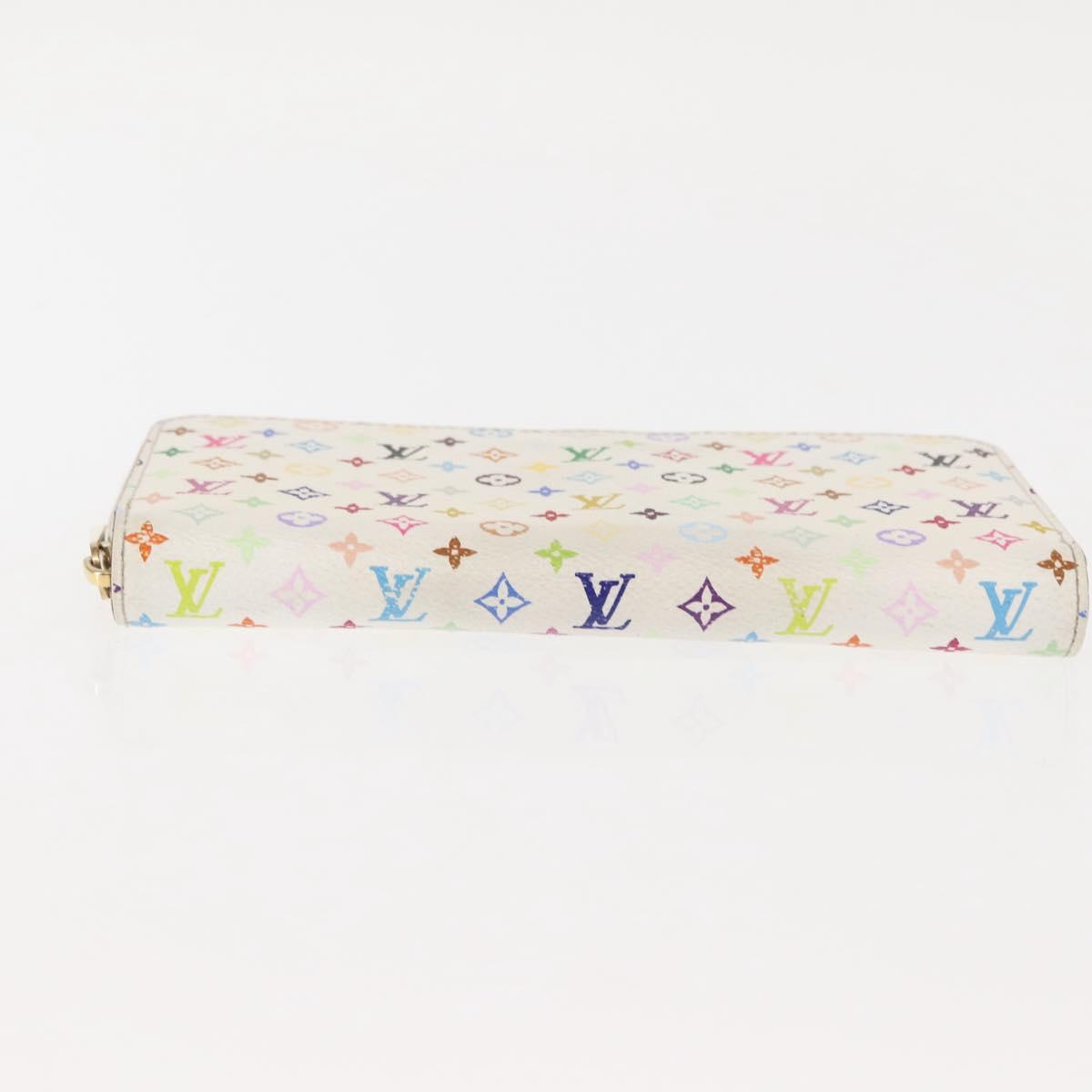 LOUIS VUITTON Monogram Multicolor Zippy Wallet Wallet White M60241 Auth BA6676