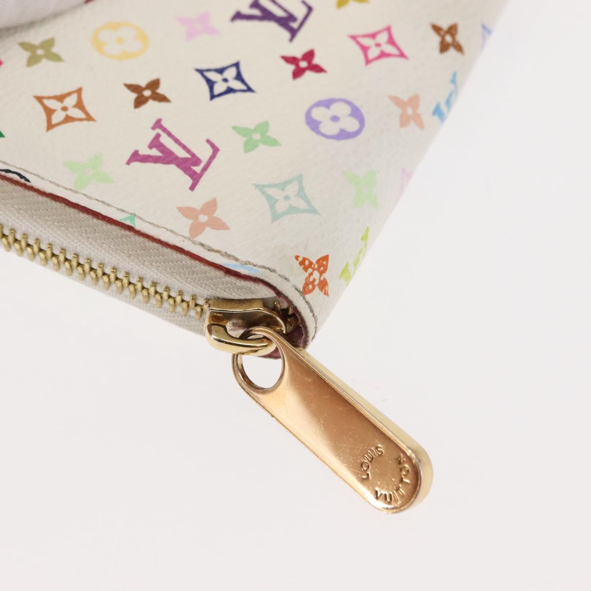 LOUIS VUITTON Monogram Multicolor Zippy Wallet Wallet White M60241 Auth BA6676