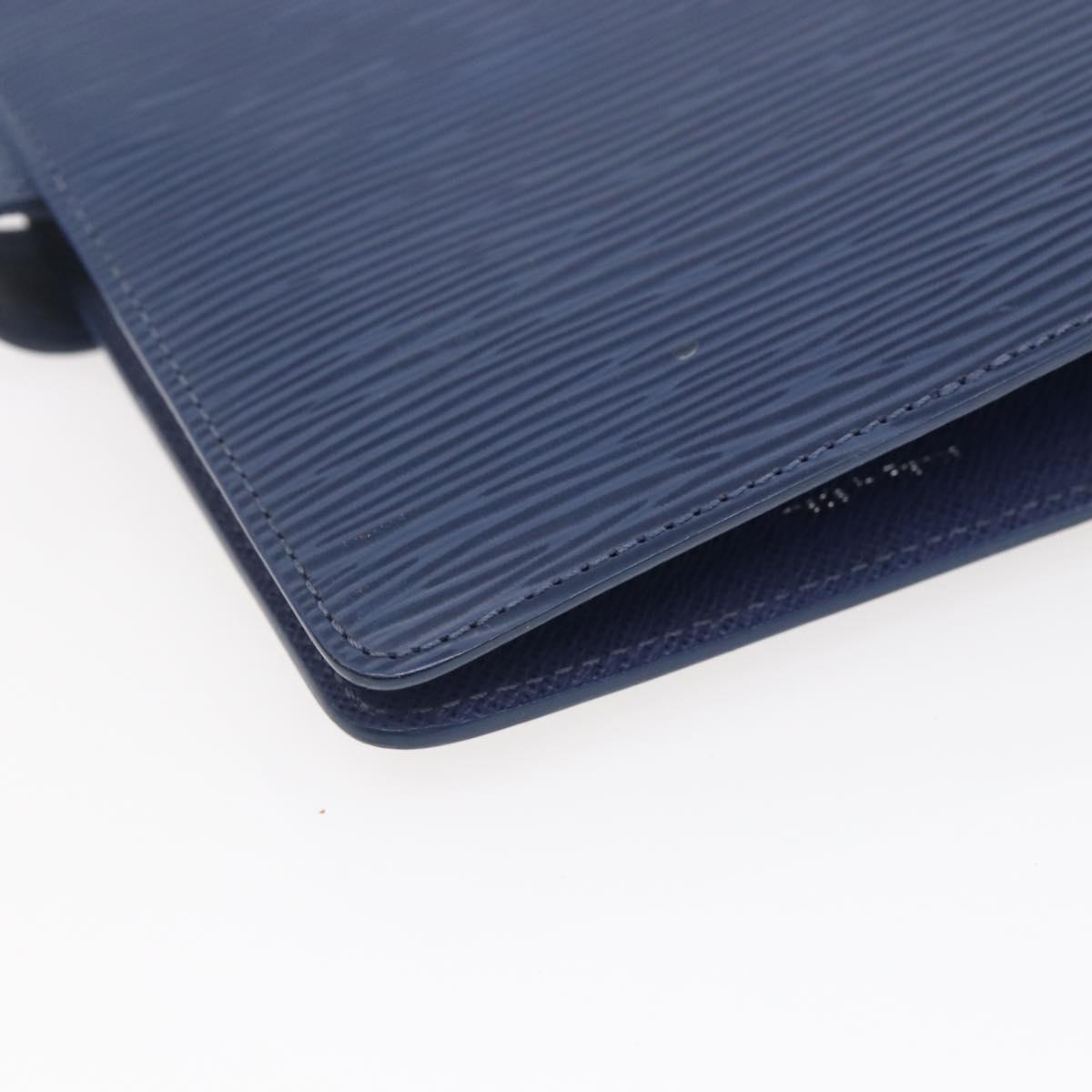 LOUIS VUITTON Epi Agenda MM Day Planner Cover Blue Myrtille R2004G Auth BA6678