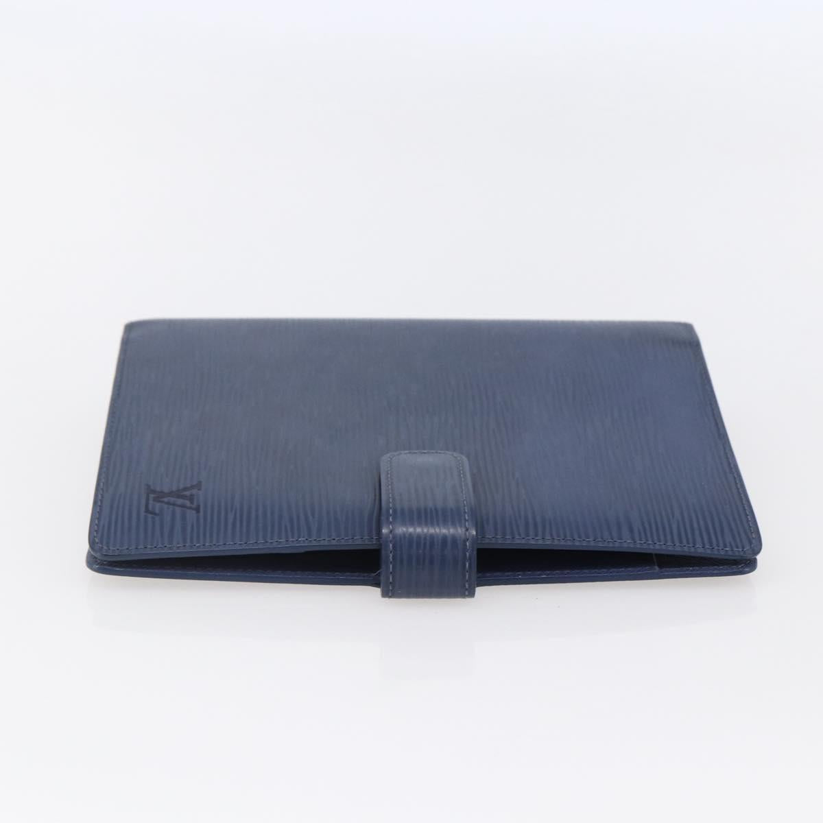 LOUIS VUITTON Epi Agenda MM Day Planner Cover Blue Myrtille R2004G Auth BA6678