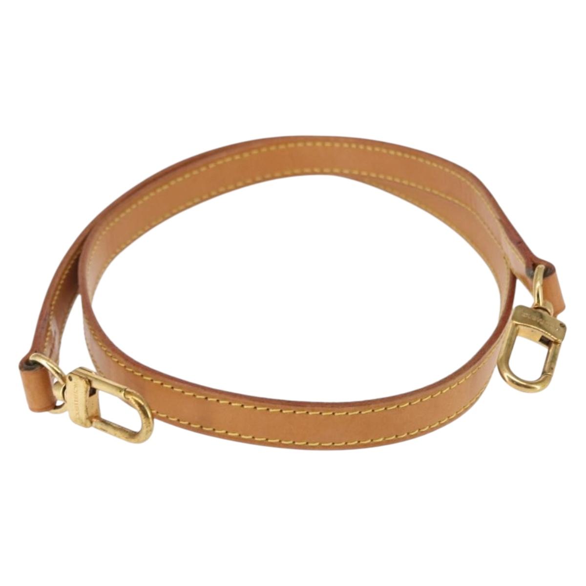 LOUIS VUITTON Shoulder Strap Leather 39.4"" Beige LV Auth BA6682