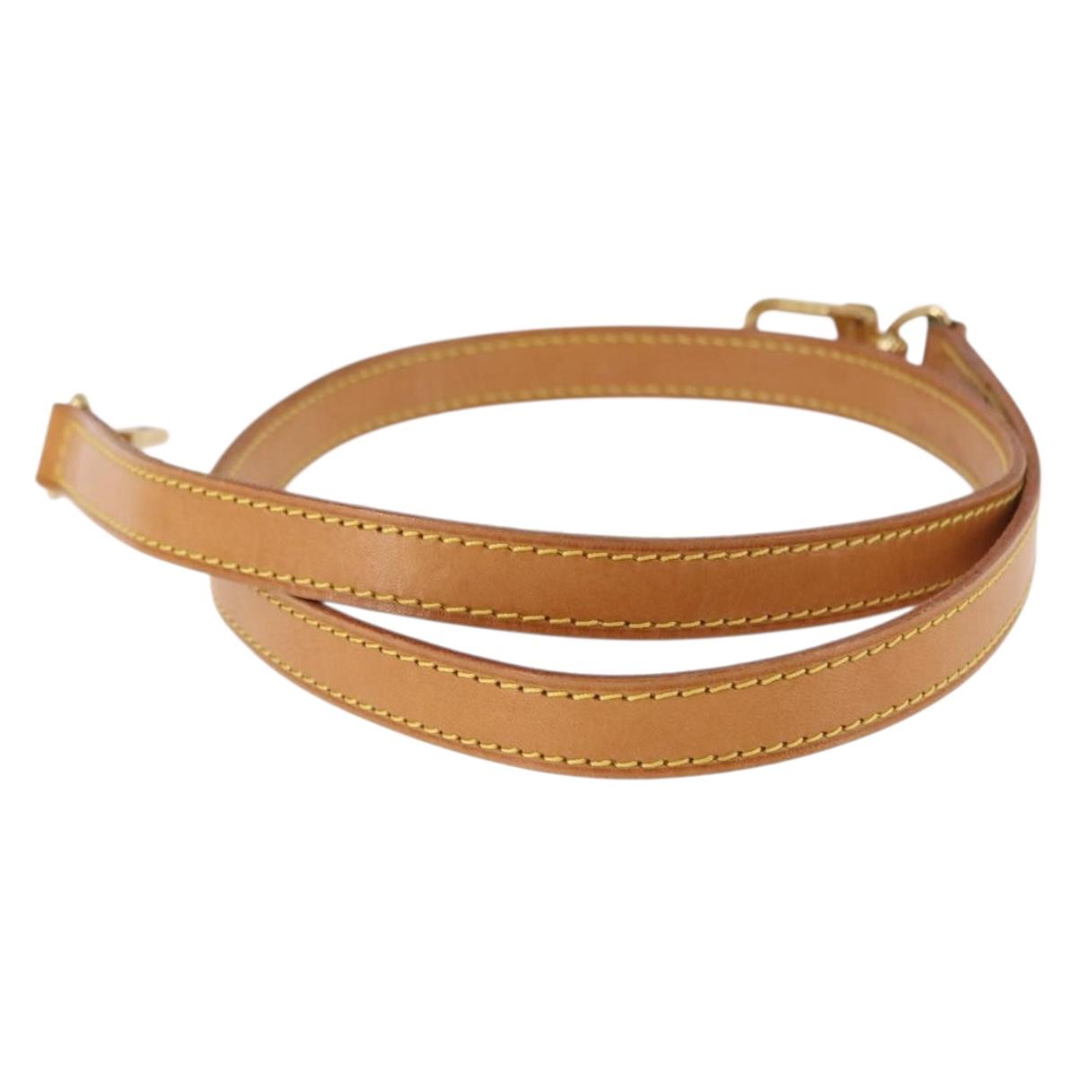 LOUIS VUITTON Shoulder Strap Leather 39.4"" Beige LV Auth BA6682