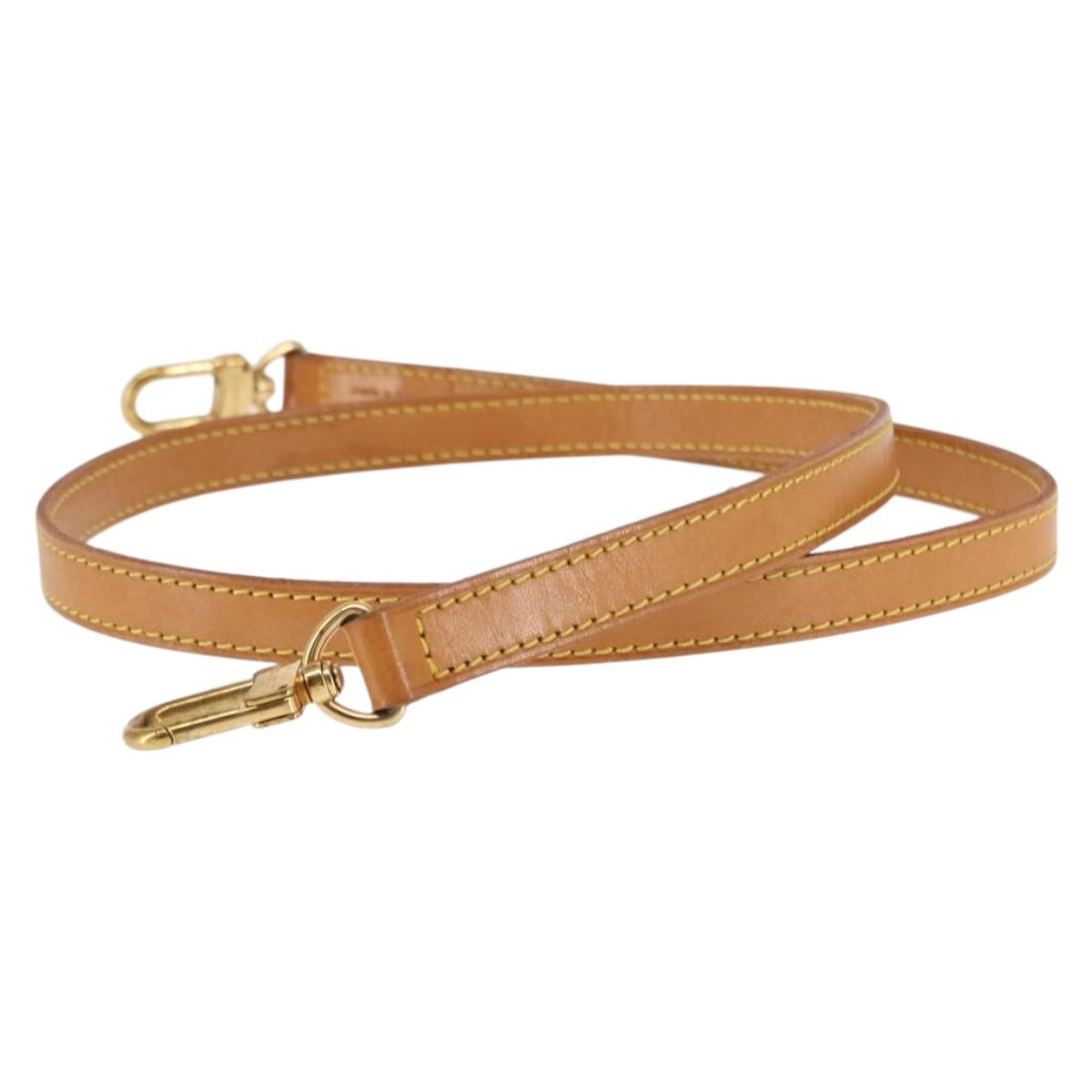 LOUIS VUITTON Shoulder Strap Leather 39.4"" Beige LV Auth BA6682