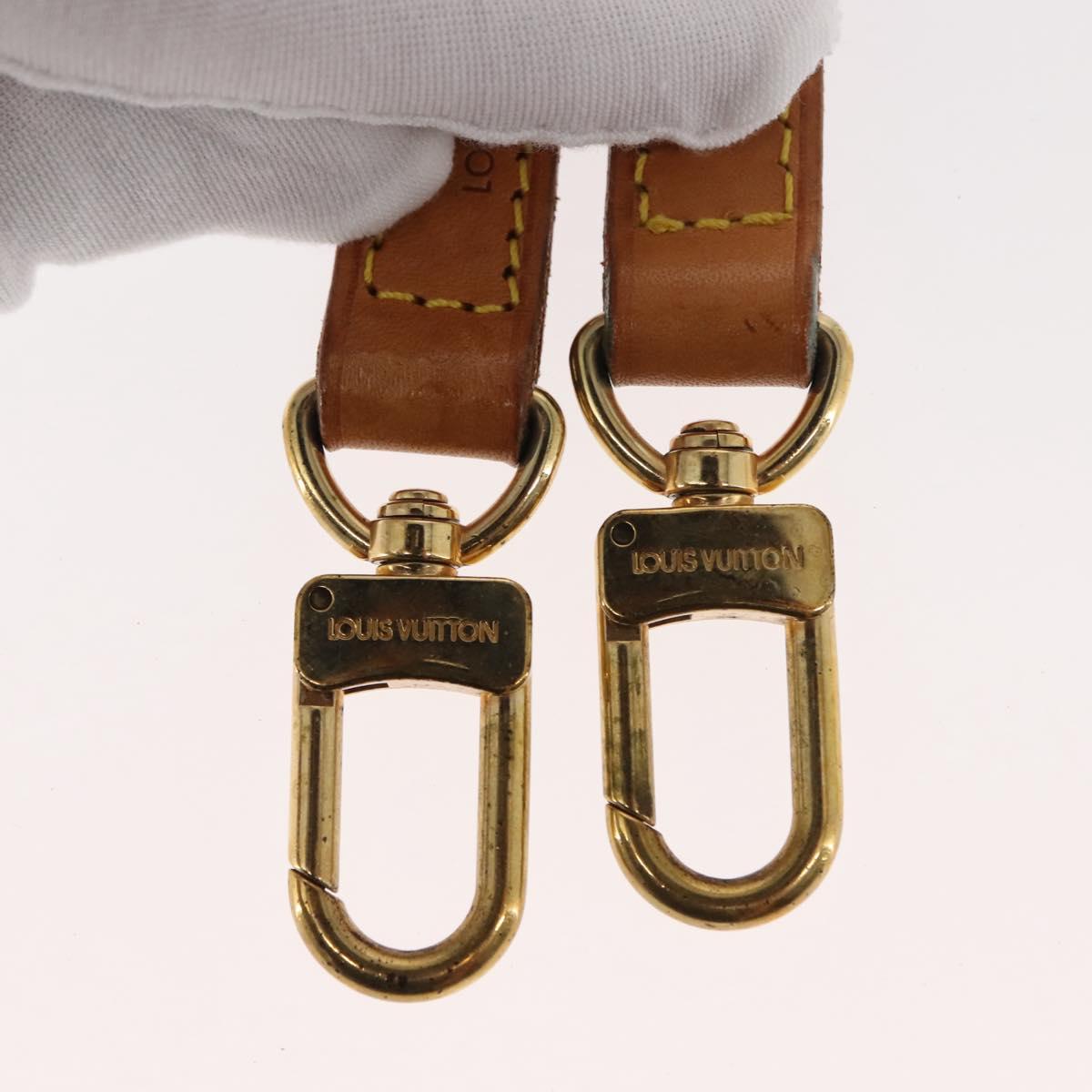 LOUIS VUITTON Shoulder Strap Leather 39.4"" Beige LV Auth BA6682