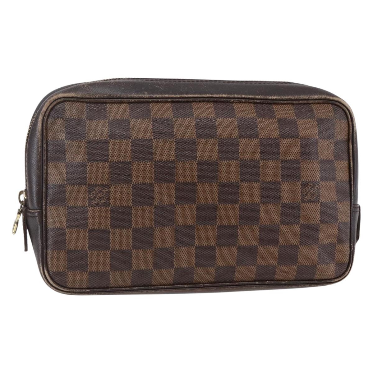 LOUIS VUITTON Damier Ebene Trousse Toilette Clutch Bag N47623 LV Auth BA6684