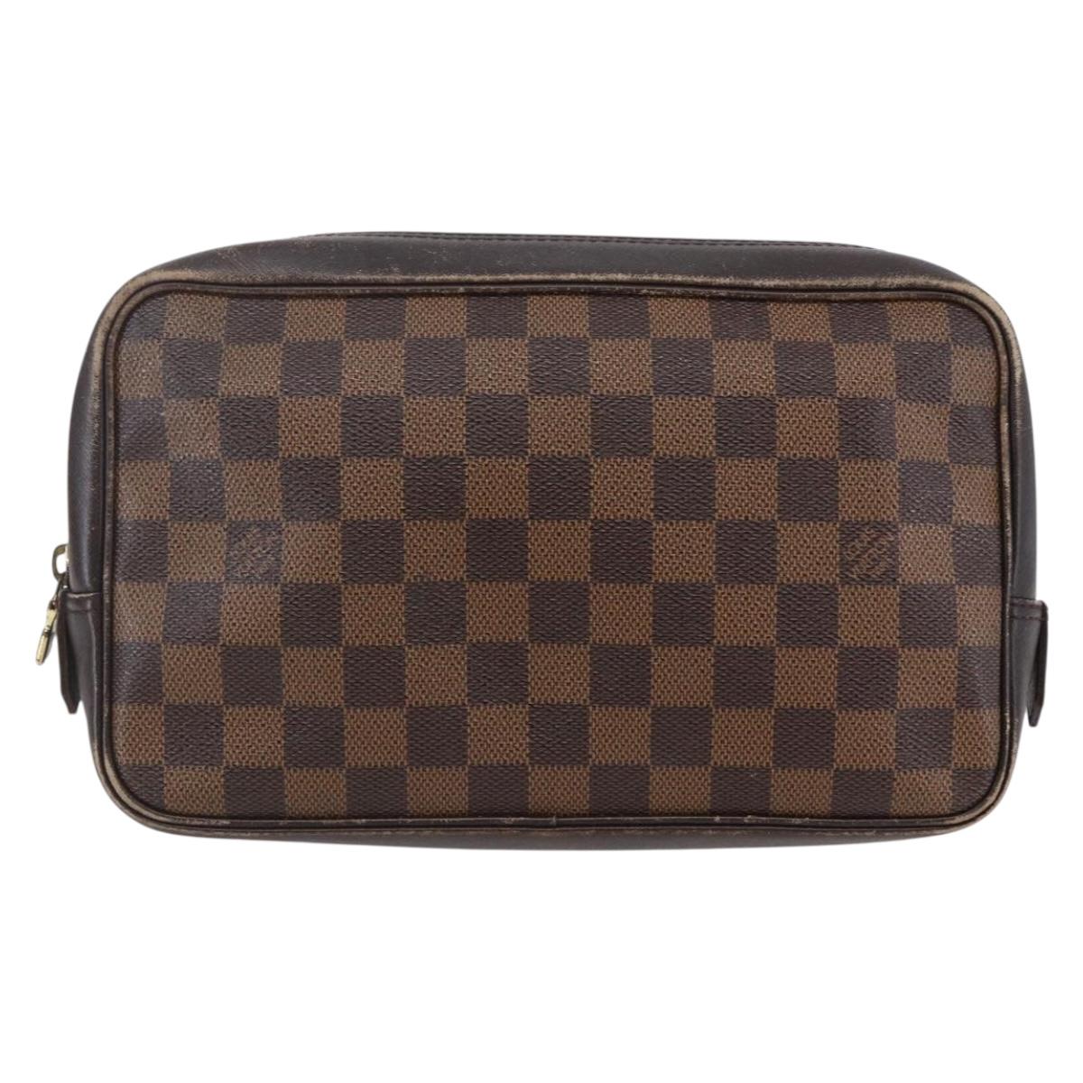 LOUIS VUITTON Damier Ebene Trousse Toilette Clutch Bag N47623 LV Auth BA6684