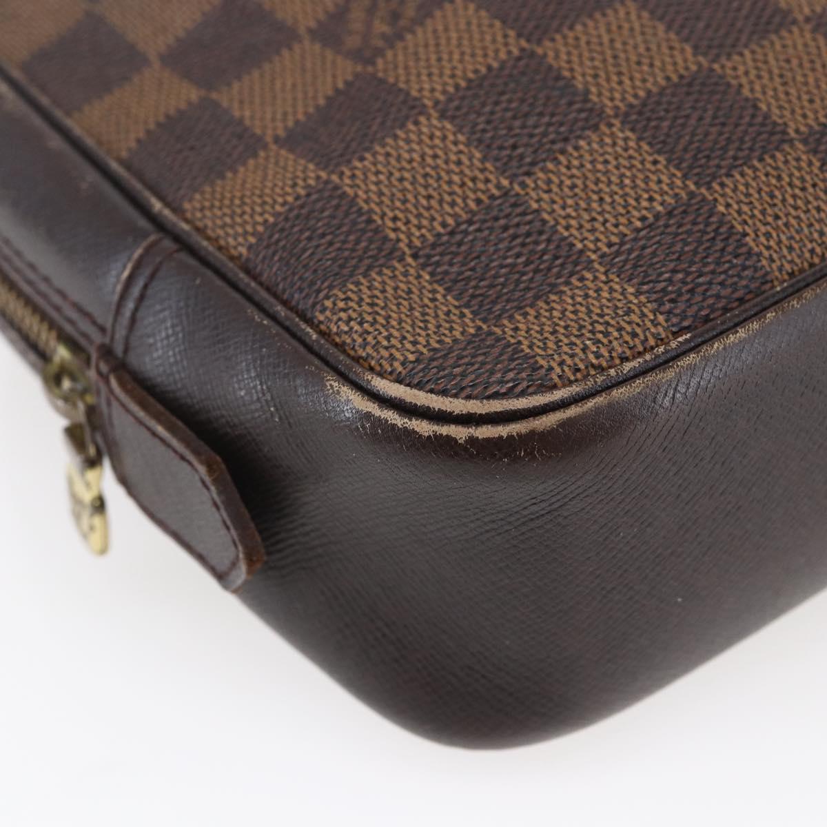 LOUIS VUITTON Damier Ebene Trousse Toilette Clutch Bag N47623 LV Auth BA6684