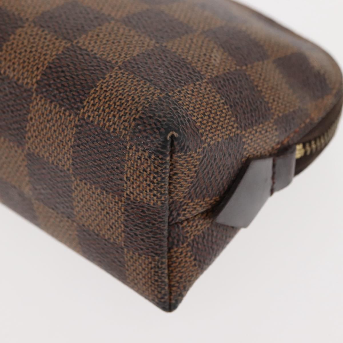 LOUIS VUITTON Damier Ebene Pochette Cosmetic PM Pouch N47516 LV Auth BA6685
