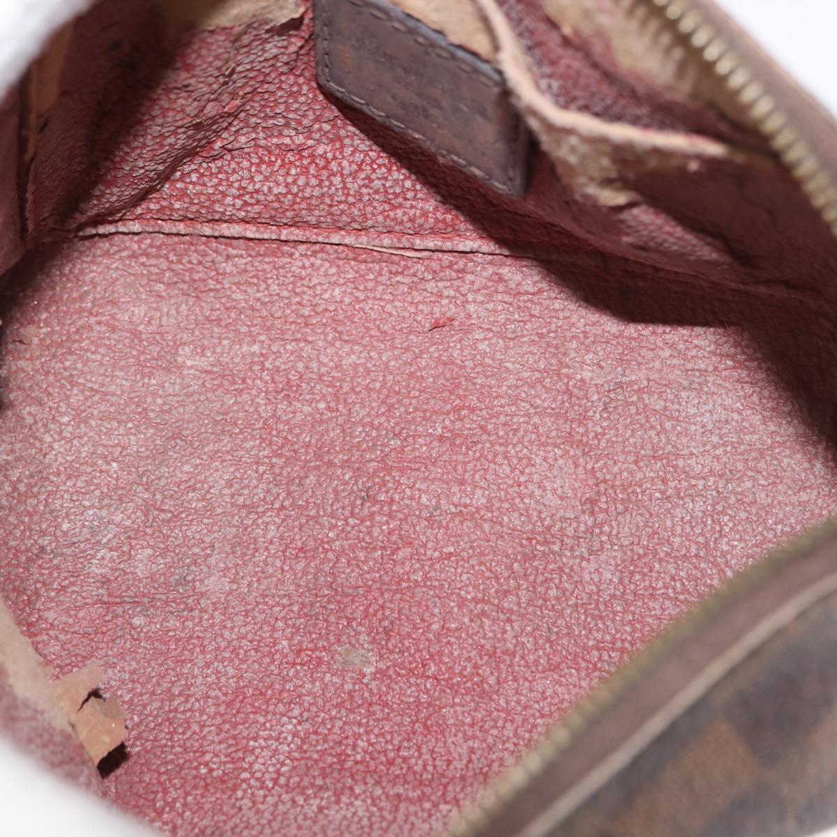 LOUIS VUITTON Damier Ebene Pochette Cosmetic PM Pouch N47516 LV Auth BA6685