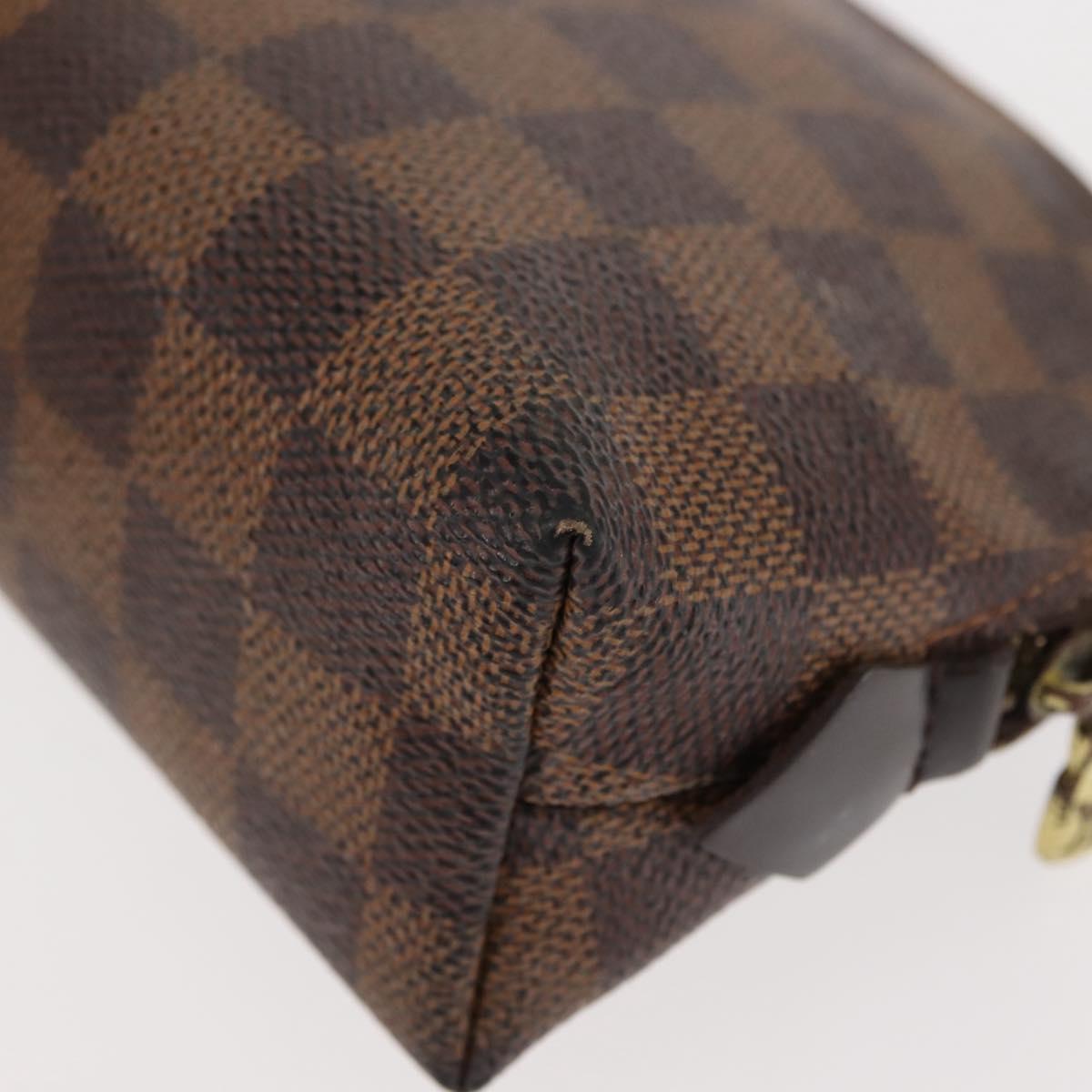 LOUIS VUITTON Damier Ebene Pochette Cosmetic PM Pouch N47516 LV Auth BA6685