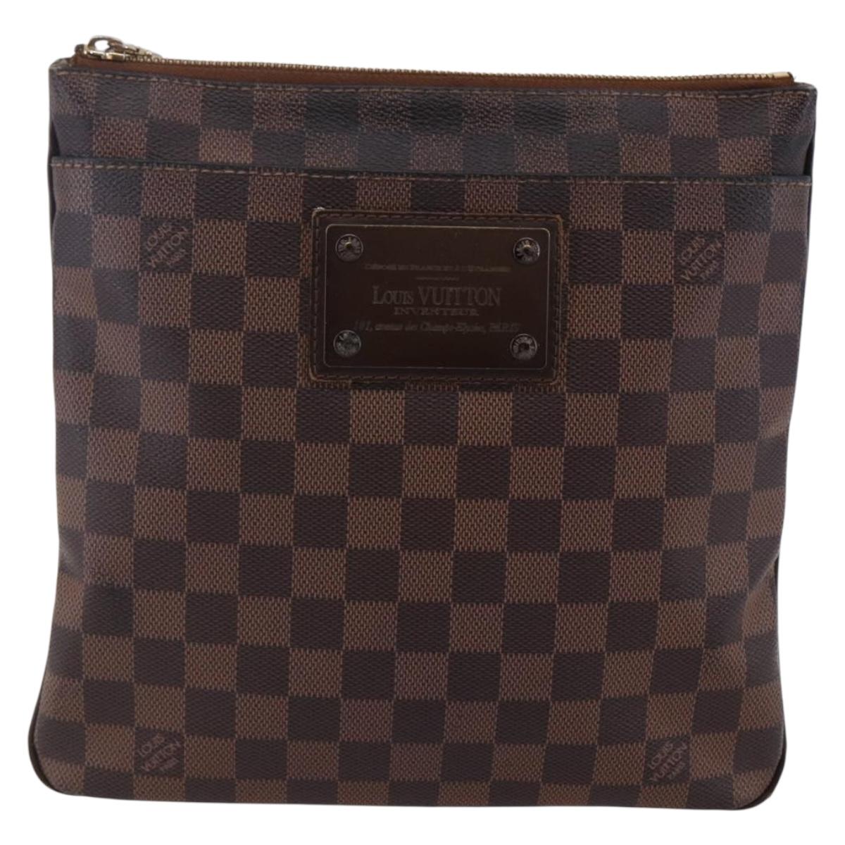LOUIS VUITTON Damier Ebene Pochette Platt Brooklyn Bag N41100 LV Auth BA6686