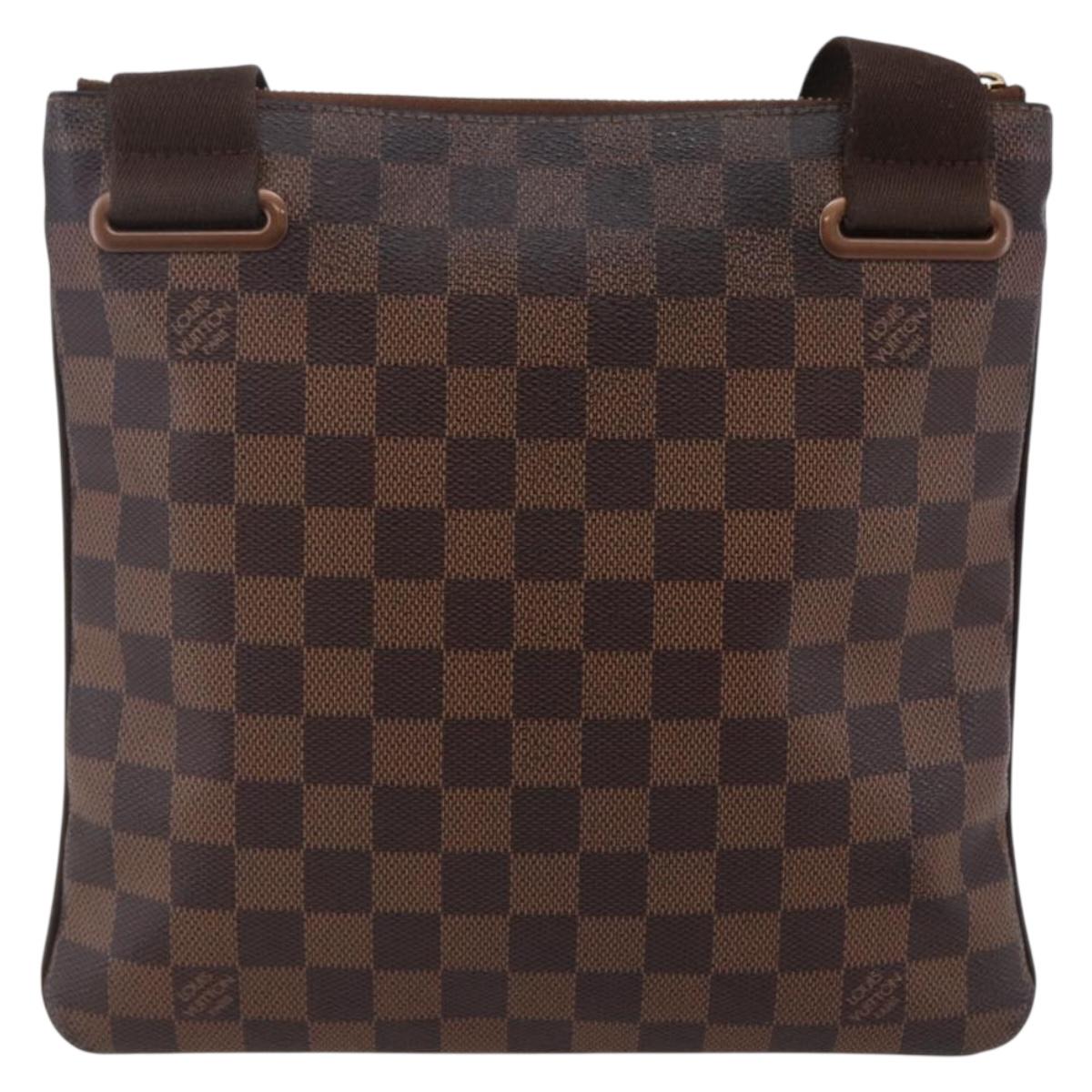 LOUIS VUITTON Damier Ebene Pochette Platt Brooklyn Bag N41100 LV Auth BA6686