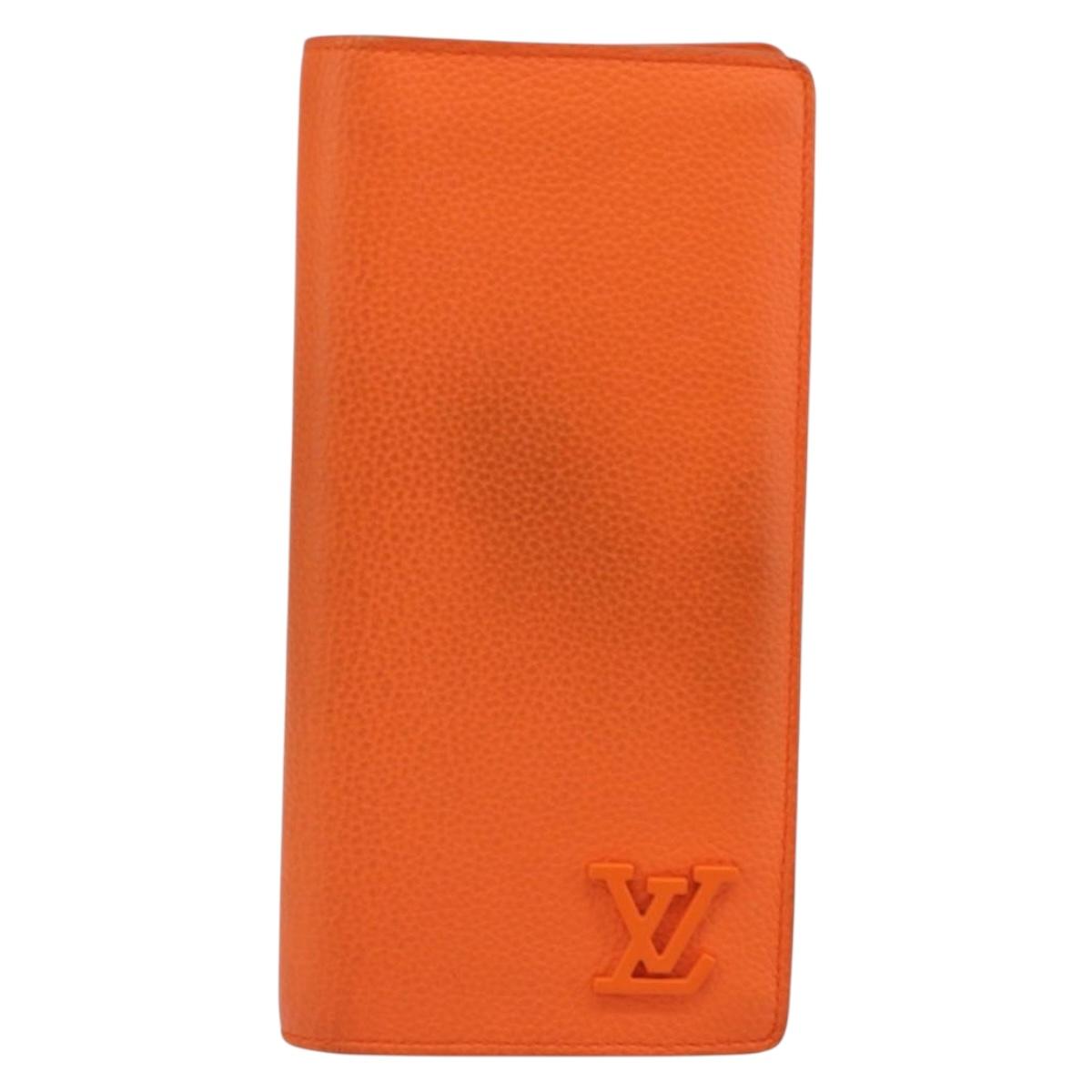 LOUIS VUITTON Aerogram Portefeuille Braza Long Wallet Orange M81153 Auth BA6692