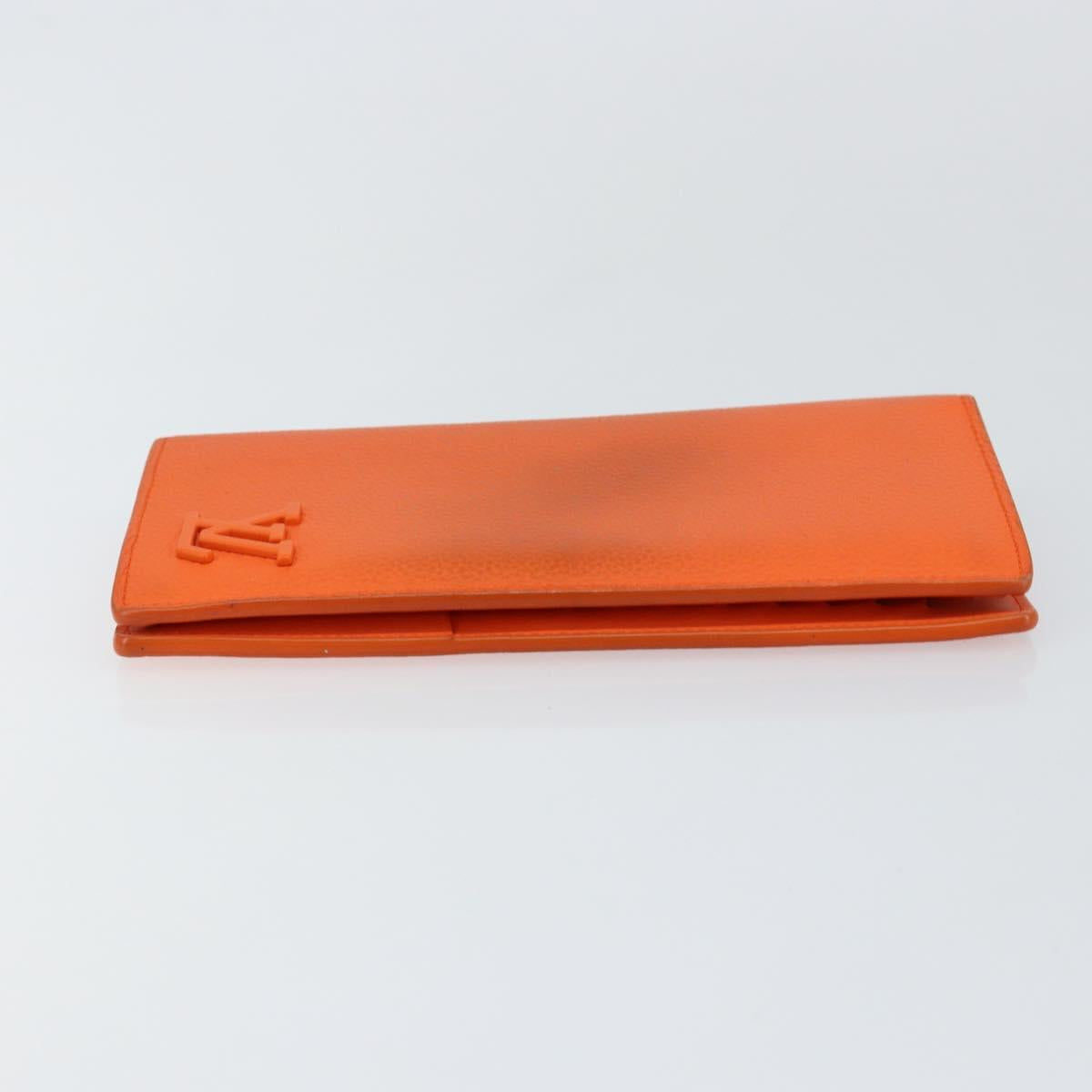 LOUIS VUITTON Aerogram Portefeuille Braza Long Wallet Orange M81153 Auth BA6692