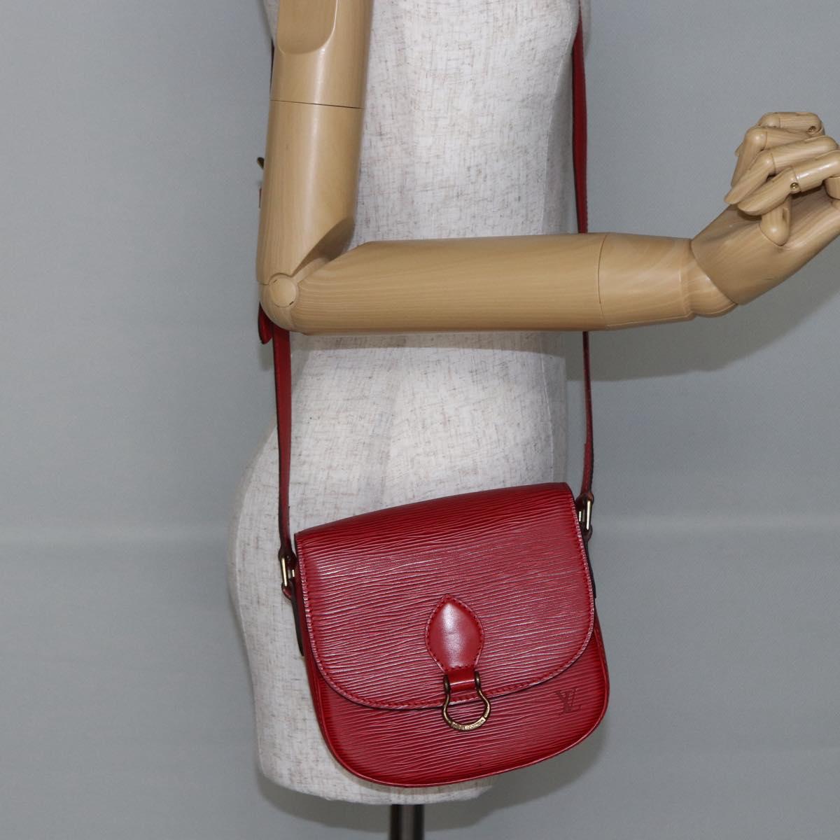 LOUIS VUITTON Epi Saint Cloud PM Shoulder Bag Red M52217 LV Auth BA6698