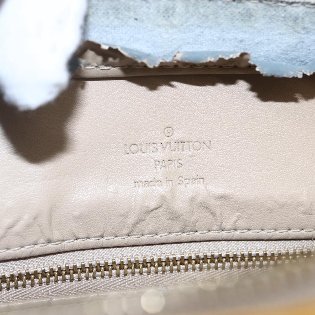 LOUIS VUITTON Monogram Vernis Houston Hand Bag Beige M91004 LV Auth BA6703