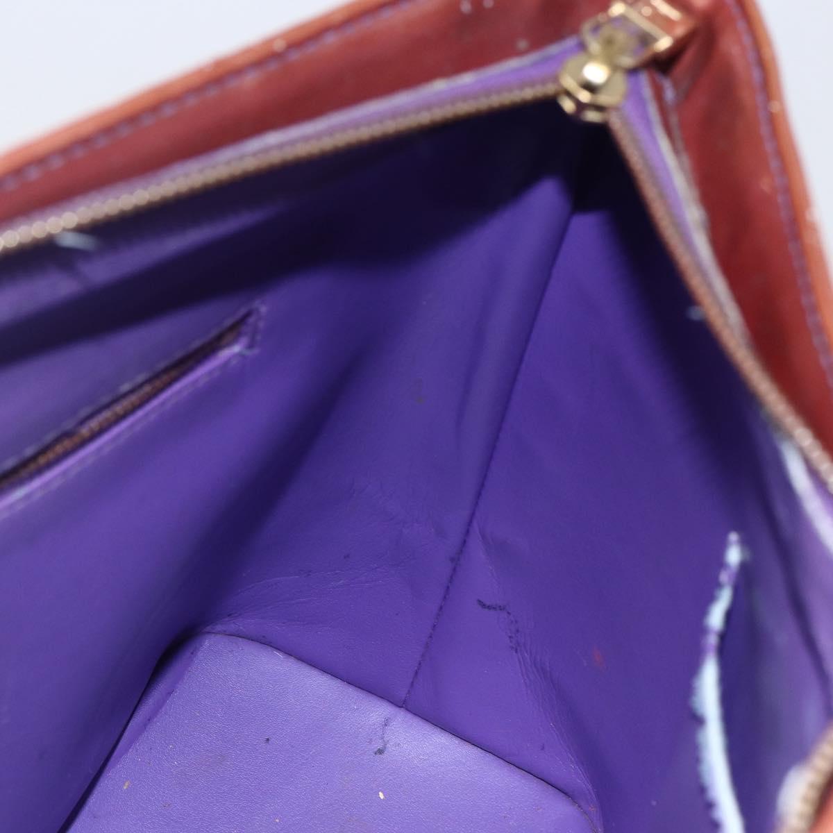 LOUIS VUITTON Monogram Vernis Houston Hand Bag Purple Viole M91093 Auth BA6704