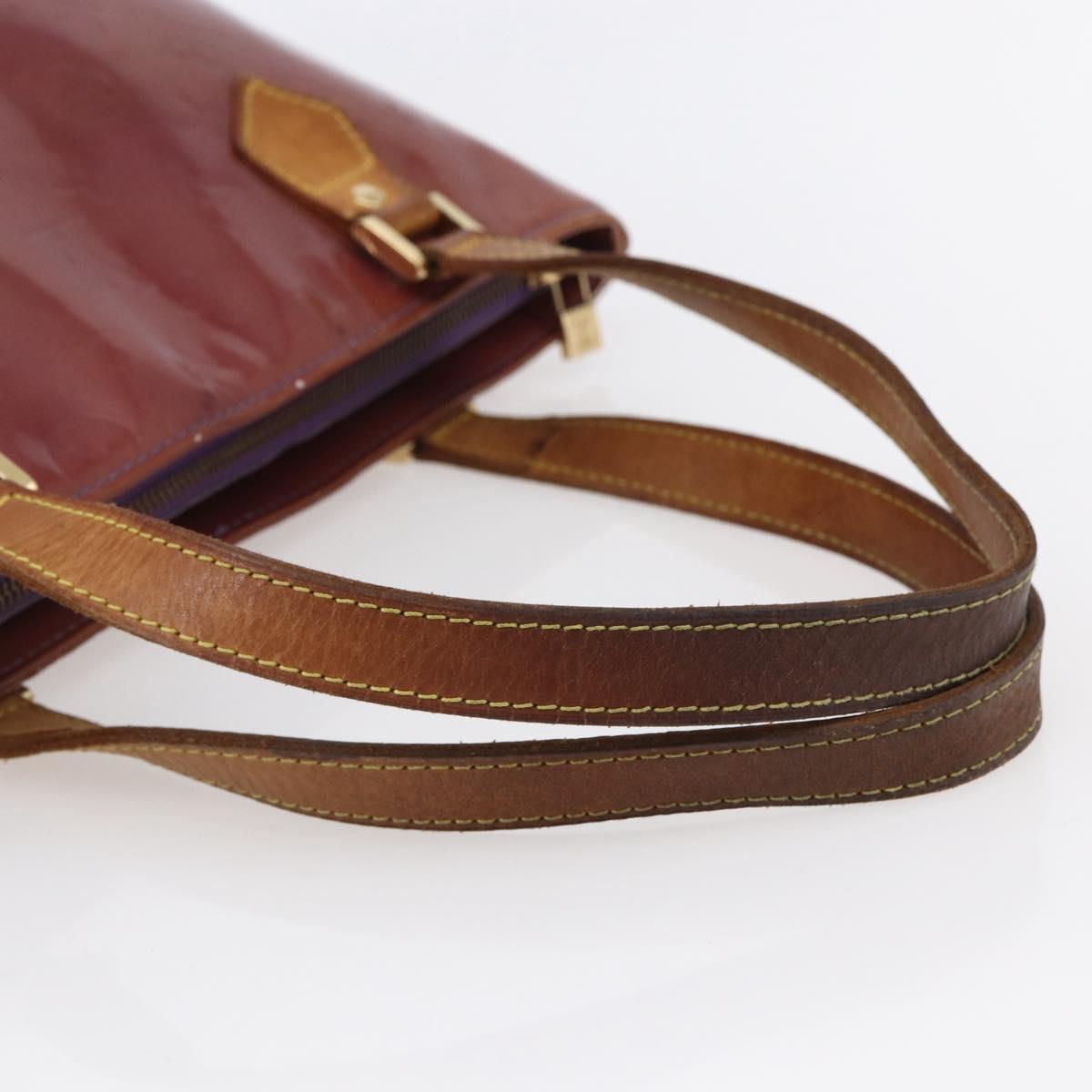 LOUIS VUITTON Monogram Vernis Houston Hand Bag Purple Viole M91093 Auth BA6704