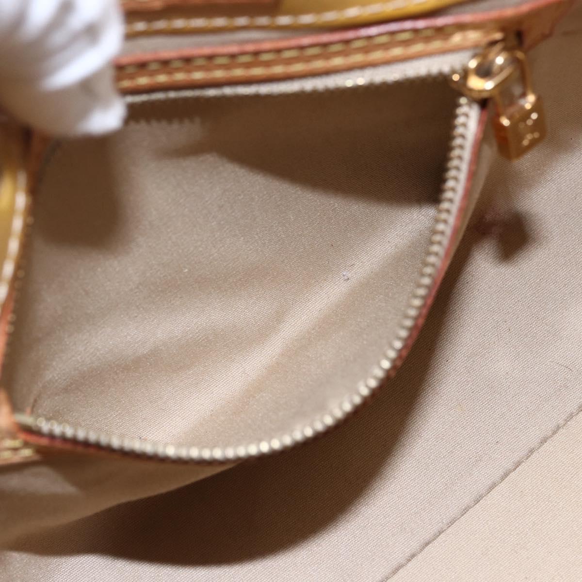 LOUIS VUITTON Monogram Vernis Reade PM Hand Bag Beige M91334 LV Auth BA6705