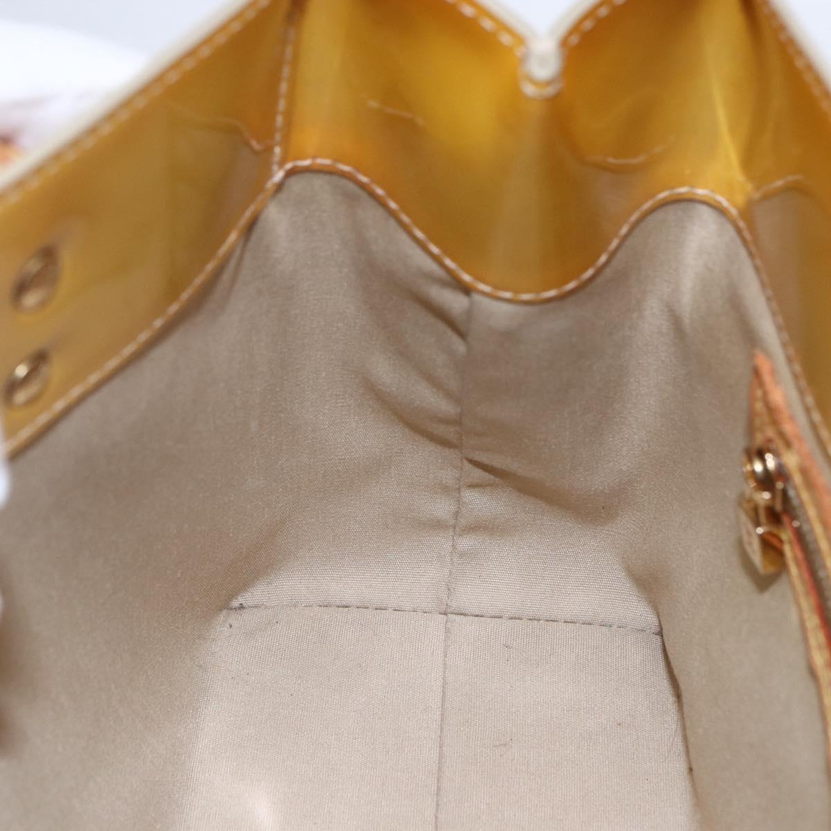 LOUIS VUITTON Monogram Vernis Reade PM Hand Bag Beige M91334 LV Auth BA6706