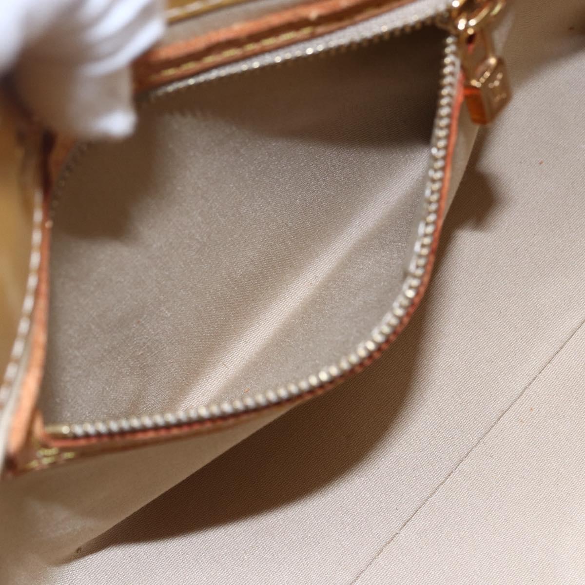 LOUIS VUITTON Monogram Vernis Reade PM Hand Bag Beige M91334 LV Auth BA6706