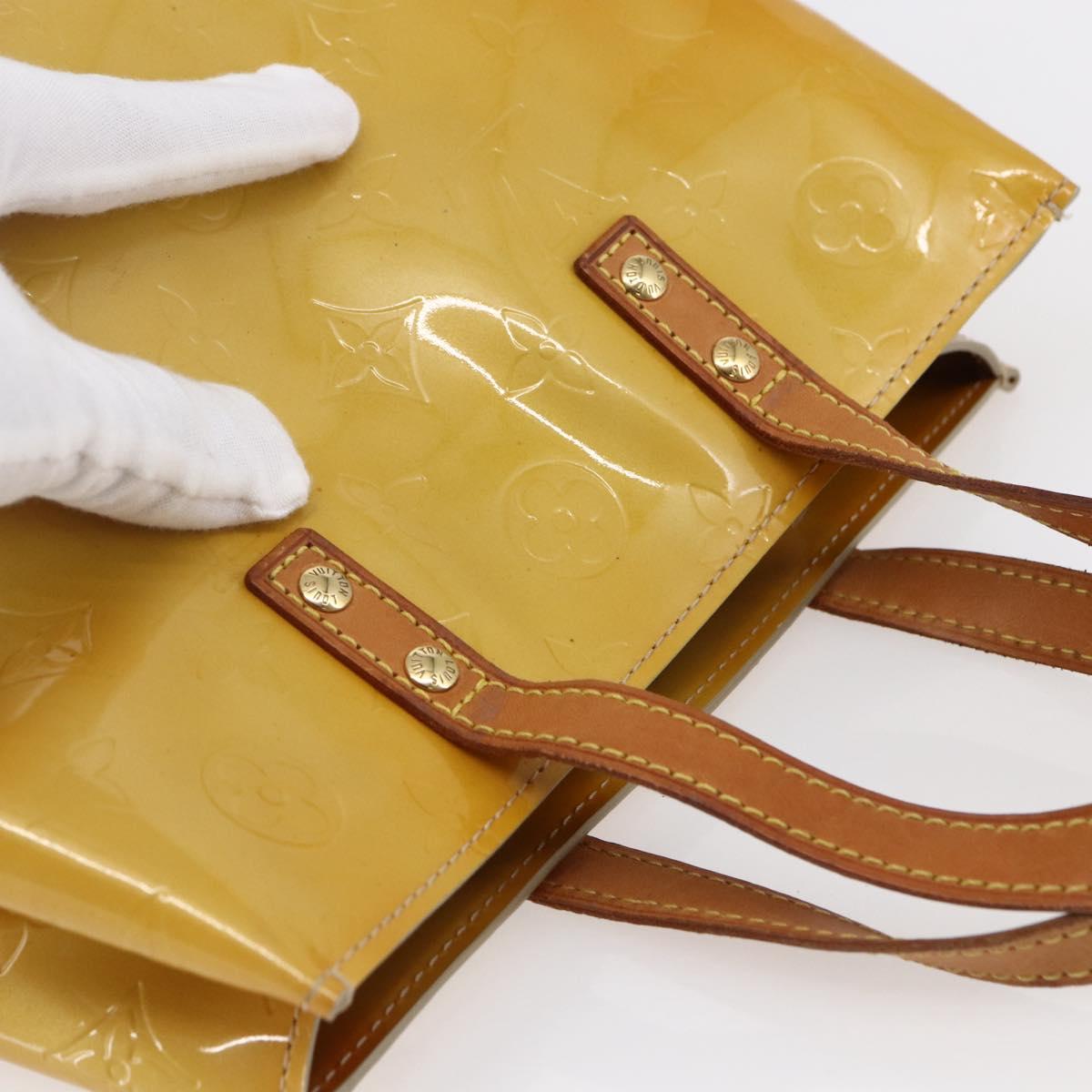 LOUIS VUITTON Monogram Vernis Reade PM Hand Bag Beige M91334 LV Auth BA6706
