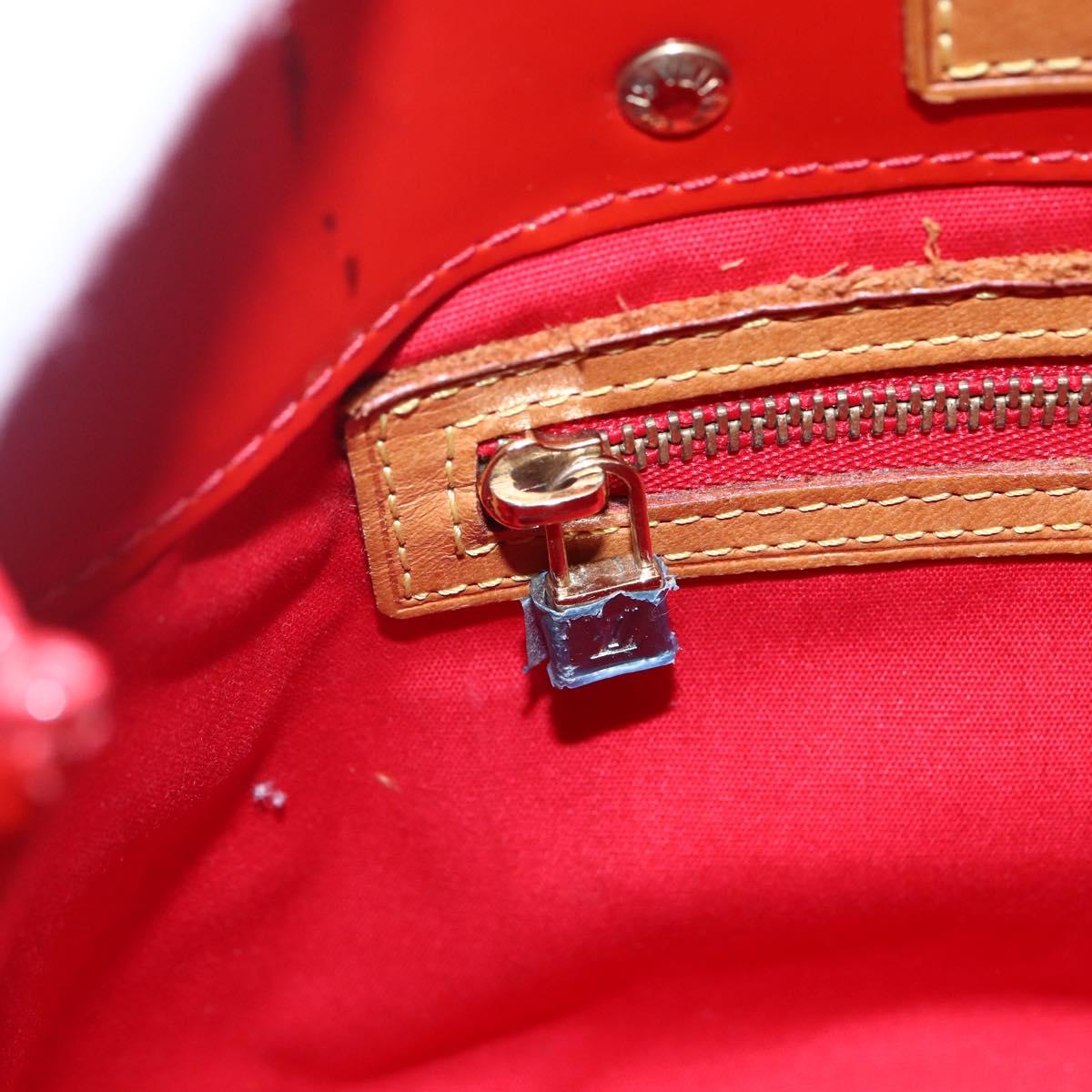 LOUIS VUITTON Monogram Vernis Reade PM Hand Bag Red Rouge M91088 LV Auth BA6708