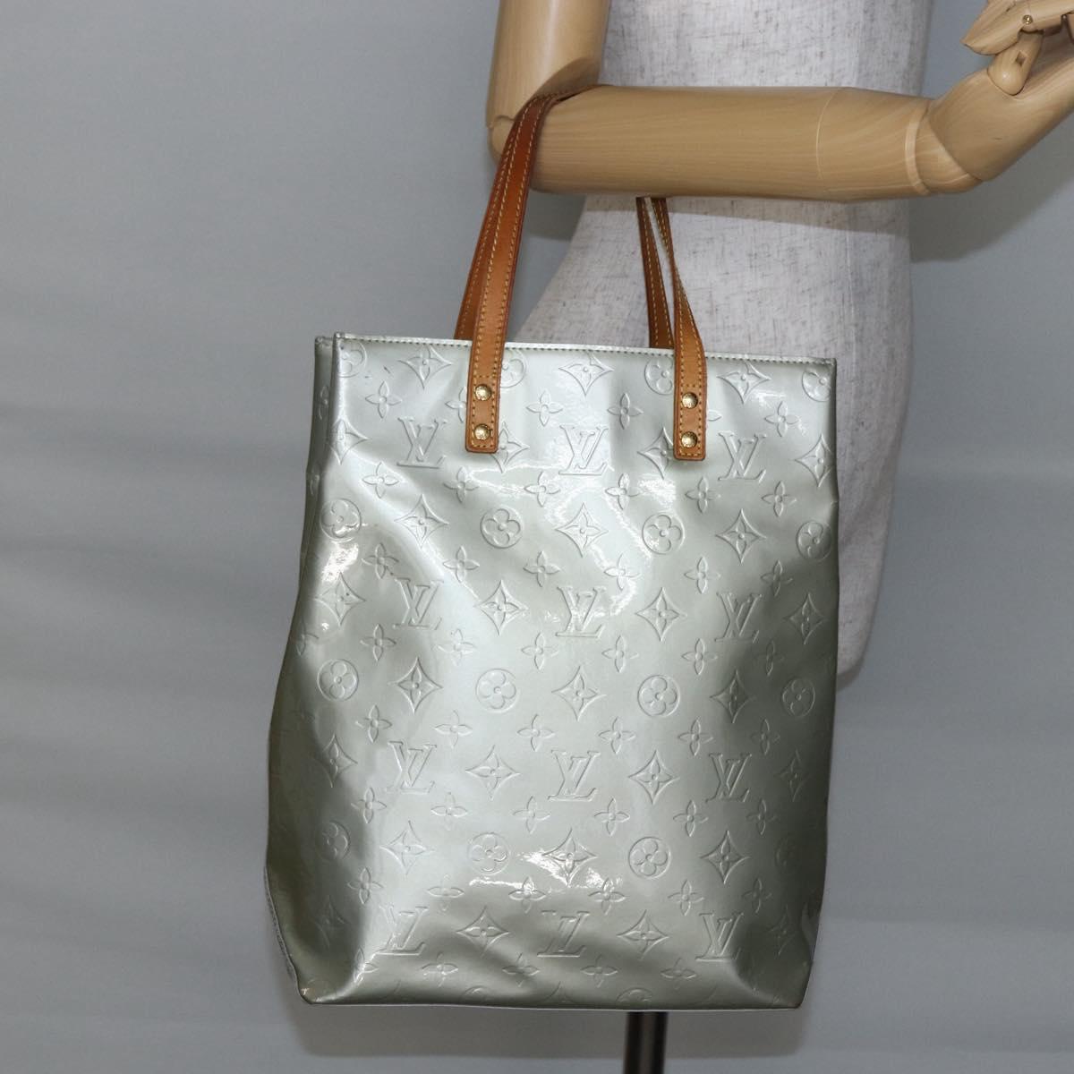 LOUIS VUITTON Monogram Vernis Reade MM Hand Bag Gris M91142 LV Auth BA6709