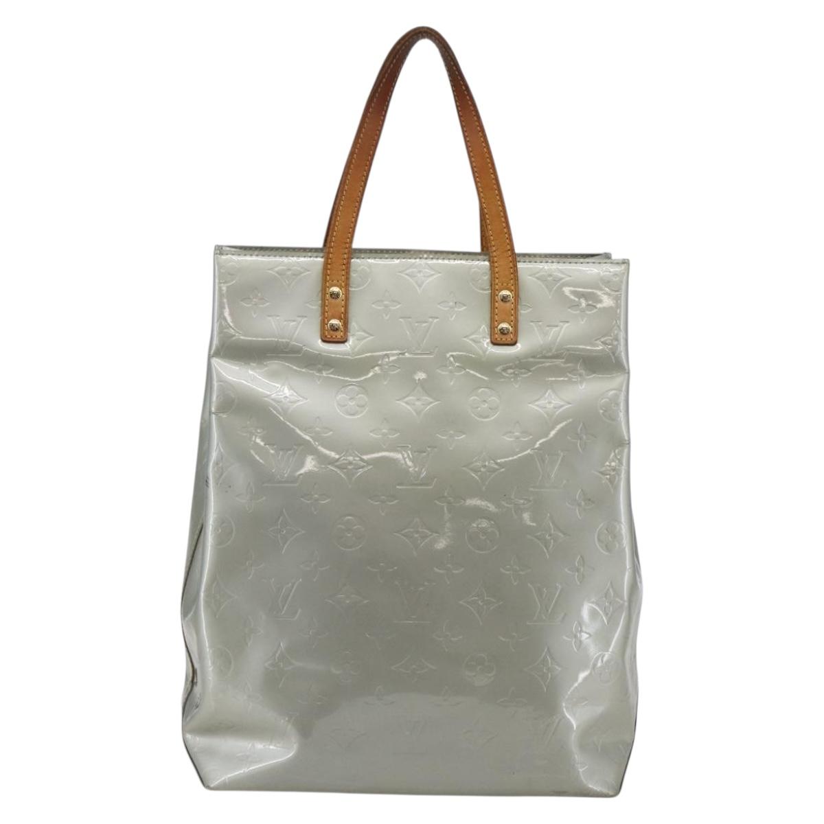 LOUIS VUITTON Monogram Vernis Reade MM Hand Bag Gris M91142 LV Auth BA6709